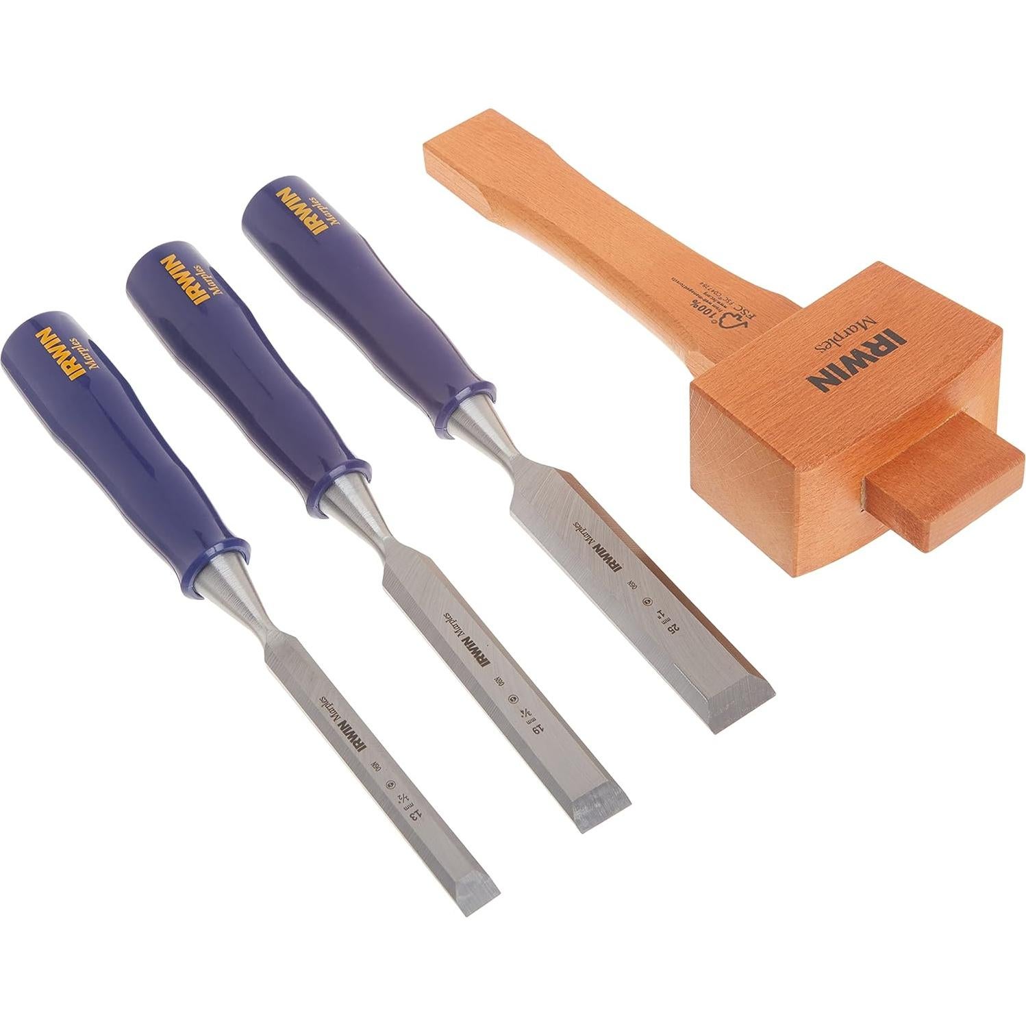 Juego de Cinceles de Carpintería IRWIN 4 Piezas Acero Carbono