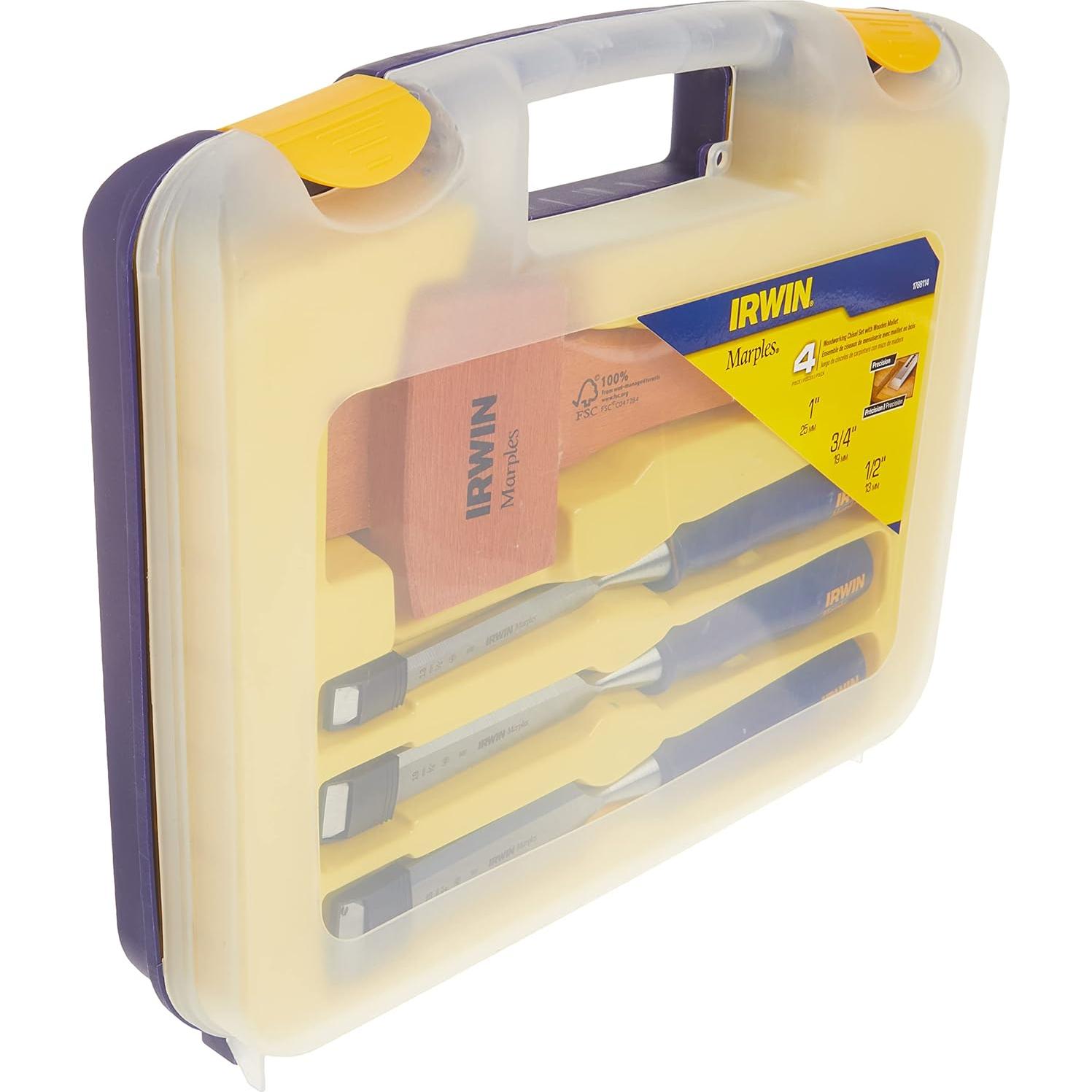 Juego de Cinceles de Carpintería IRWIN 4 Piezas Acero Carbono