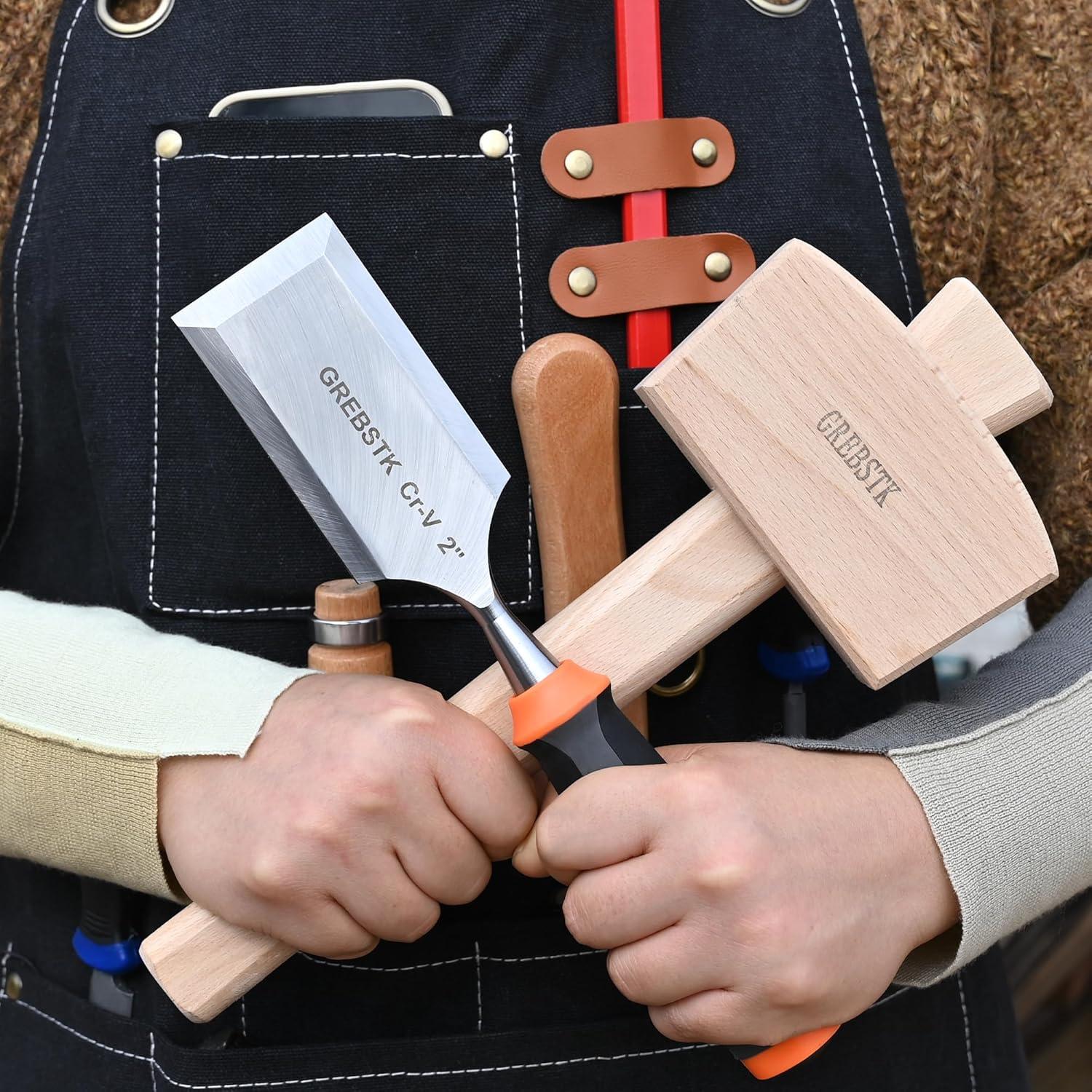 Juego de Cinceles de Madera GREBSTK 5 Piezas - Acero Cr-V