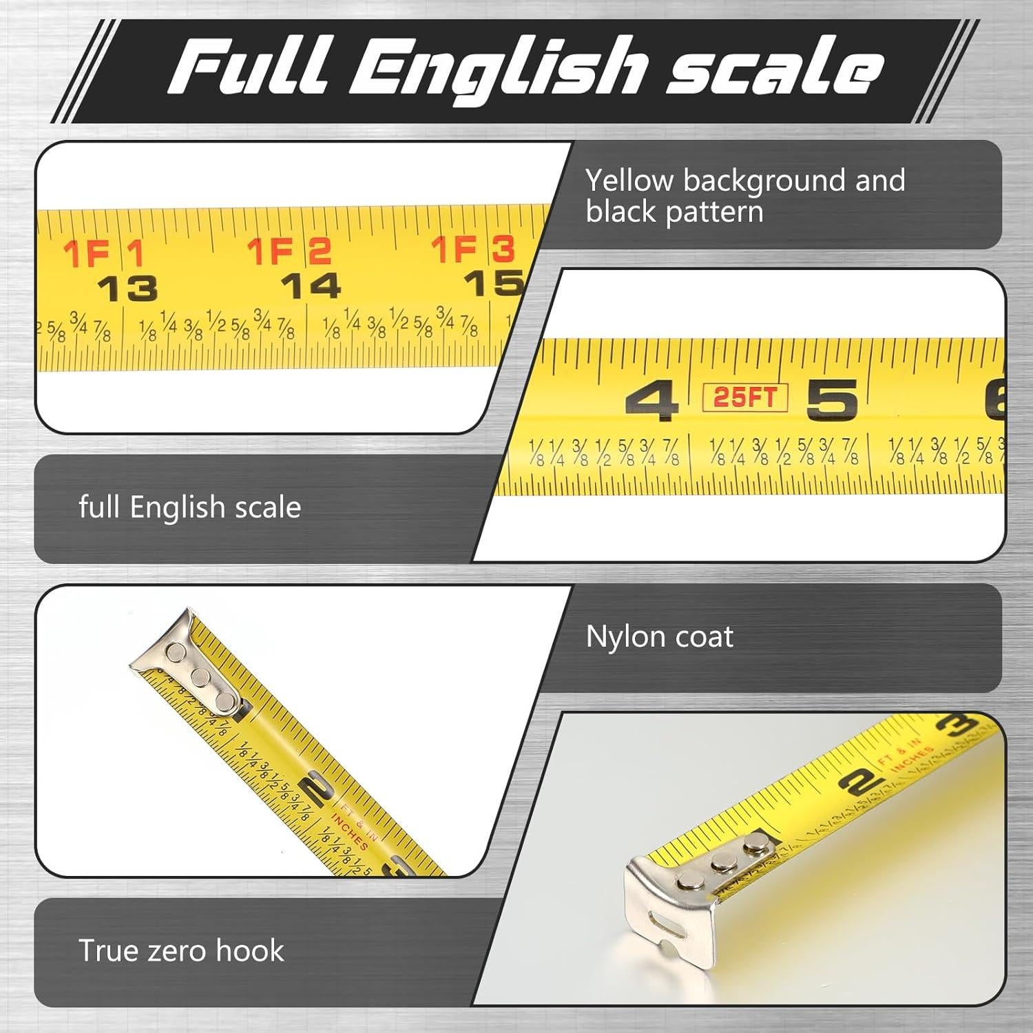 Cinta Métrica Retráctil Hoteam 2 Pcs Rosa 7.62 m Precisión