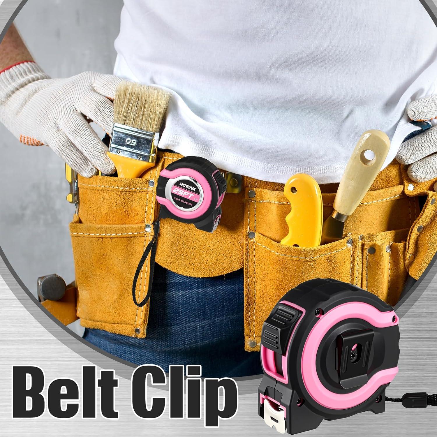 Cinta Métrica Retráctil Hoteam 2 Pcs Rosa 7.62 m Precisión