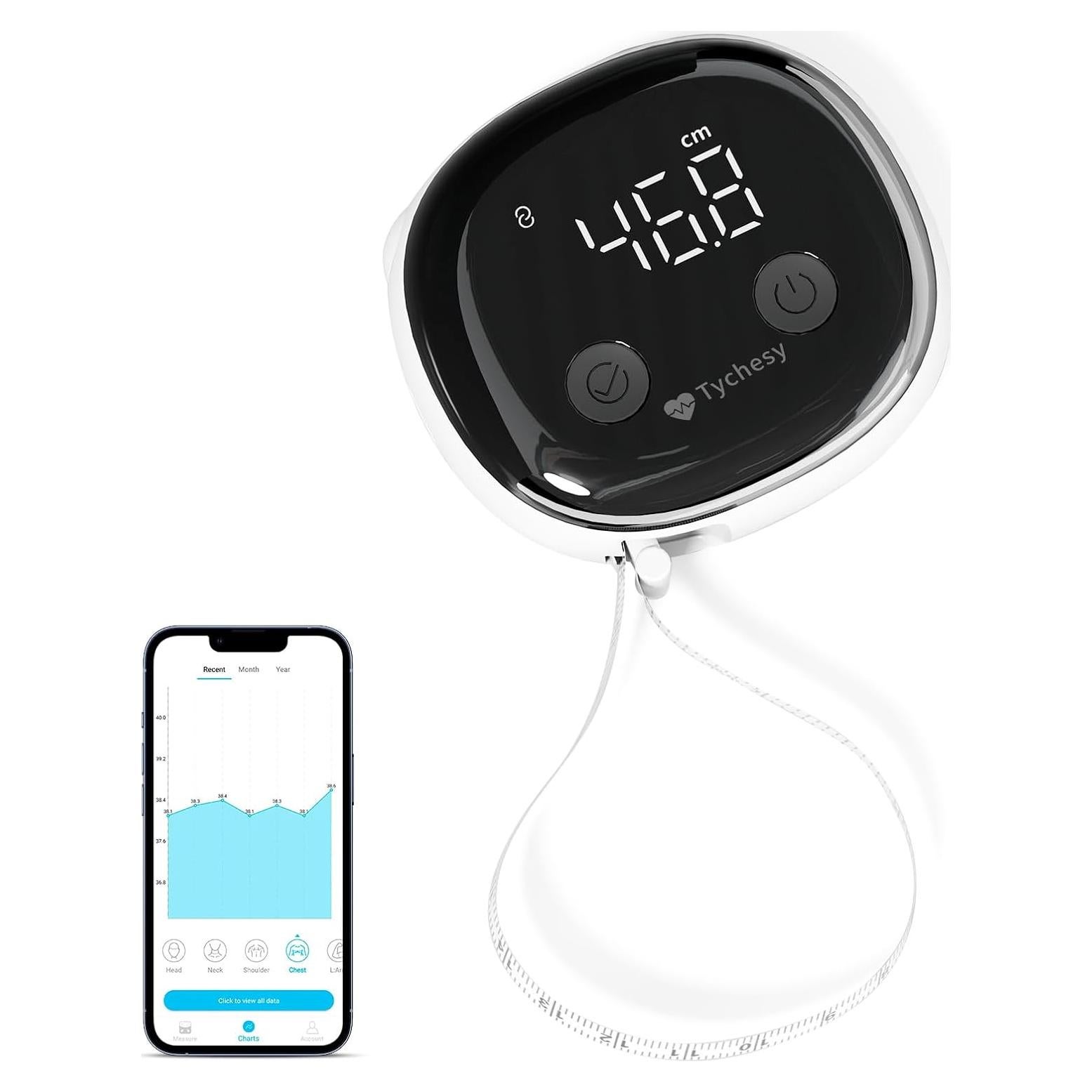 Cinta Métrica Corporal Inteligente Tychesy con Bluetooth y APP