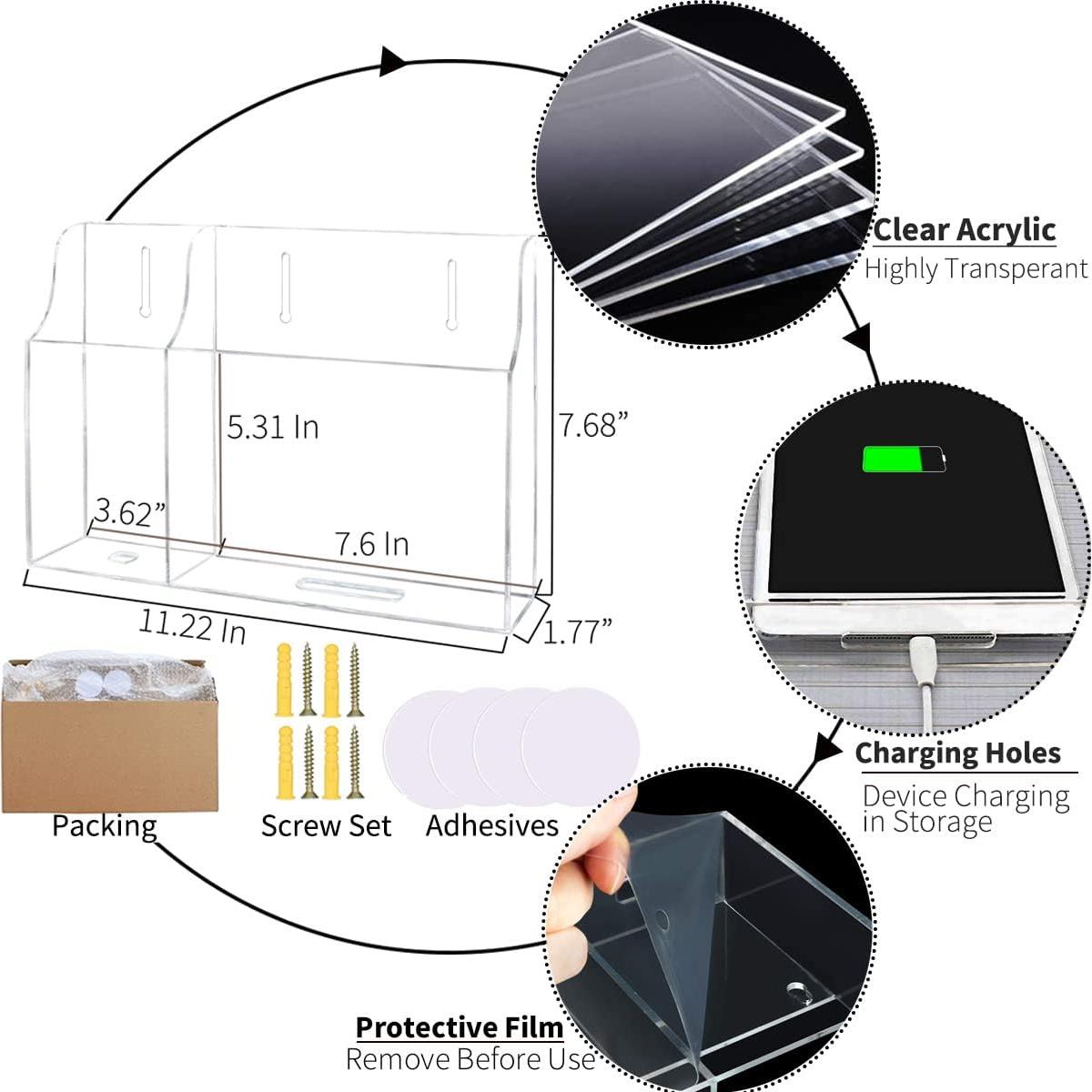 Soporte de Pared Transparente Pansyling 2-Bolsillo para Tabletas