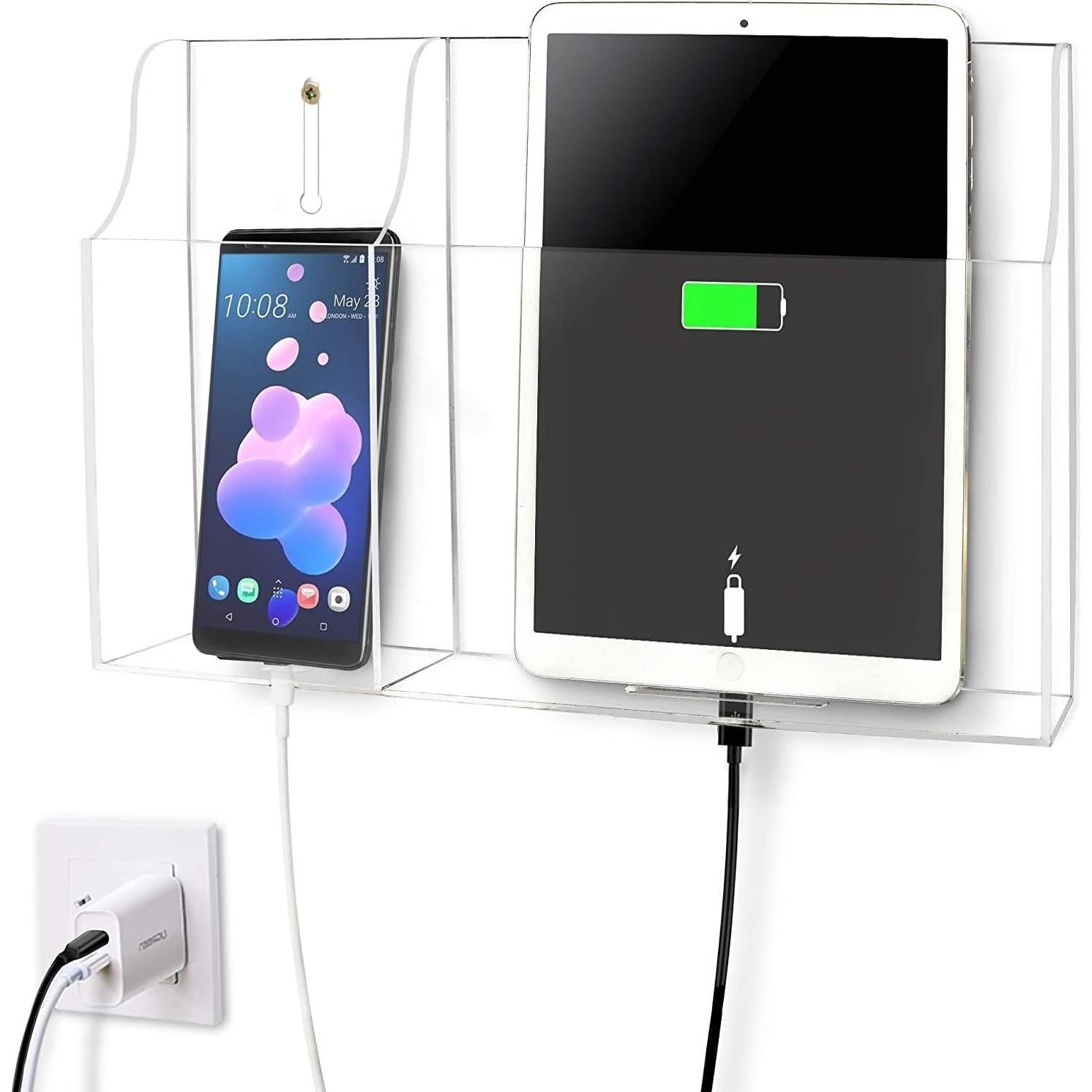 Soporte de Pared Transparente Pansyling 2-Bolsillo para Tabletas