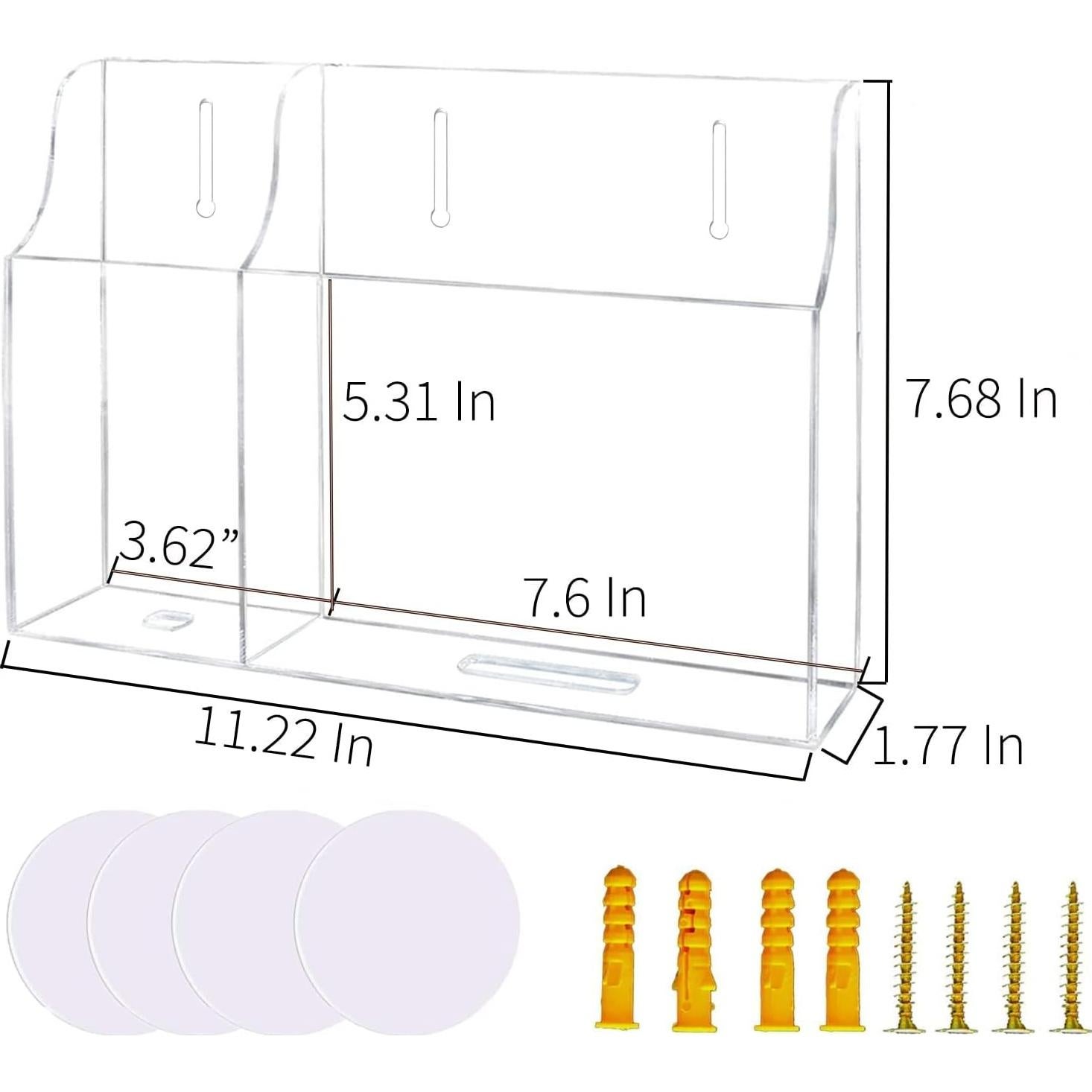 Soporte de Pared Transparente Pansyling 2-Bolsillo para Tabletas