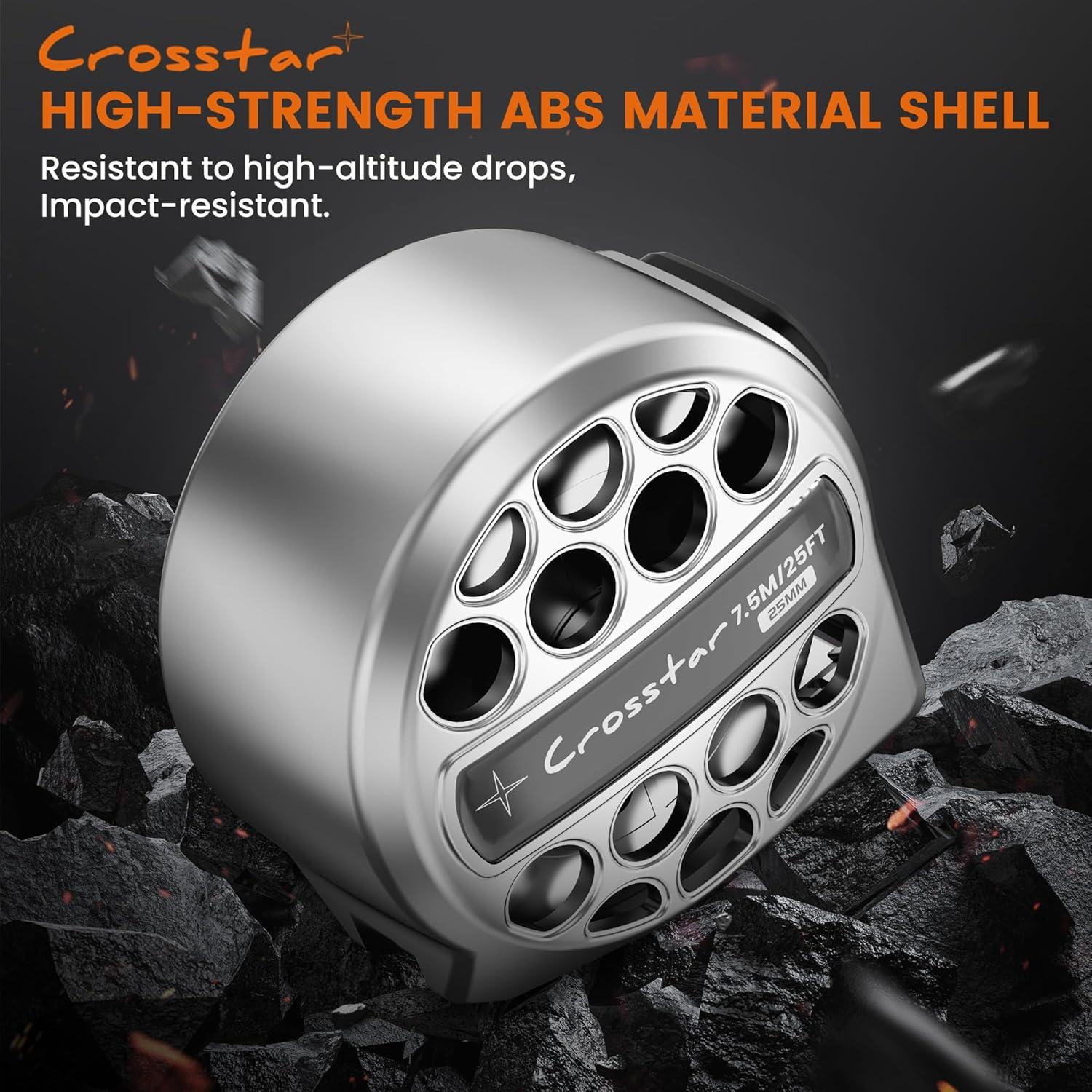 Cinta Métrica Autocierre 7.62m Crosstar Doble Cara Acero Inoxidable