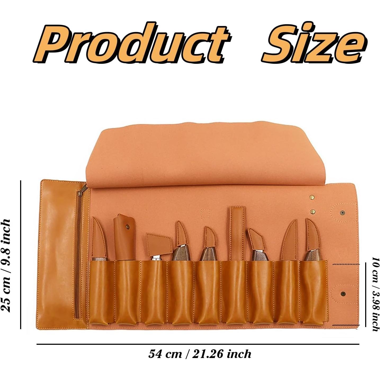 Kit de Tallado en Madera WGLILO 16 Piezas con Estuche de Cuero