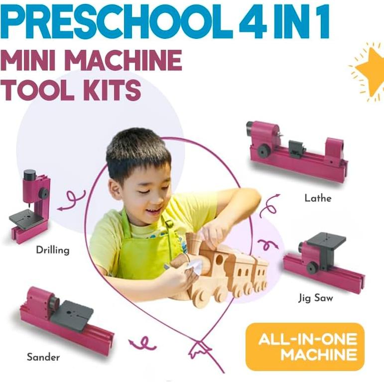 Kits de Herramientas de Carpintería 4 en 1 ZHRUI para Niños