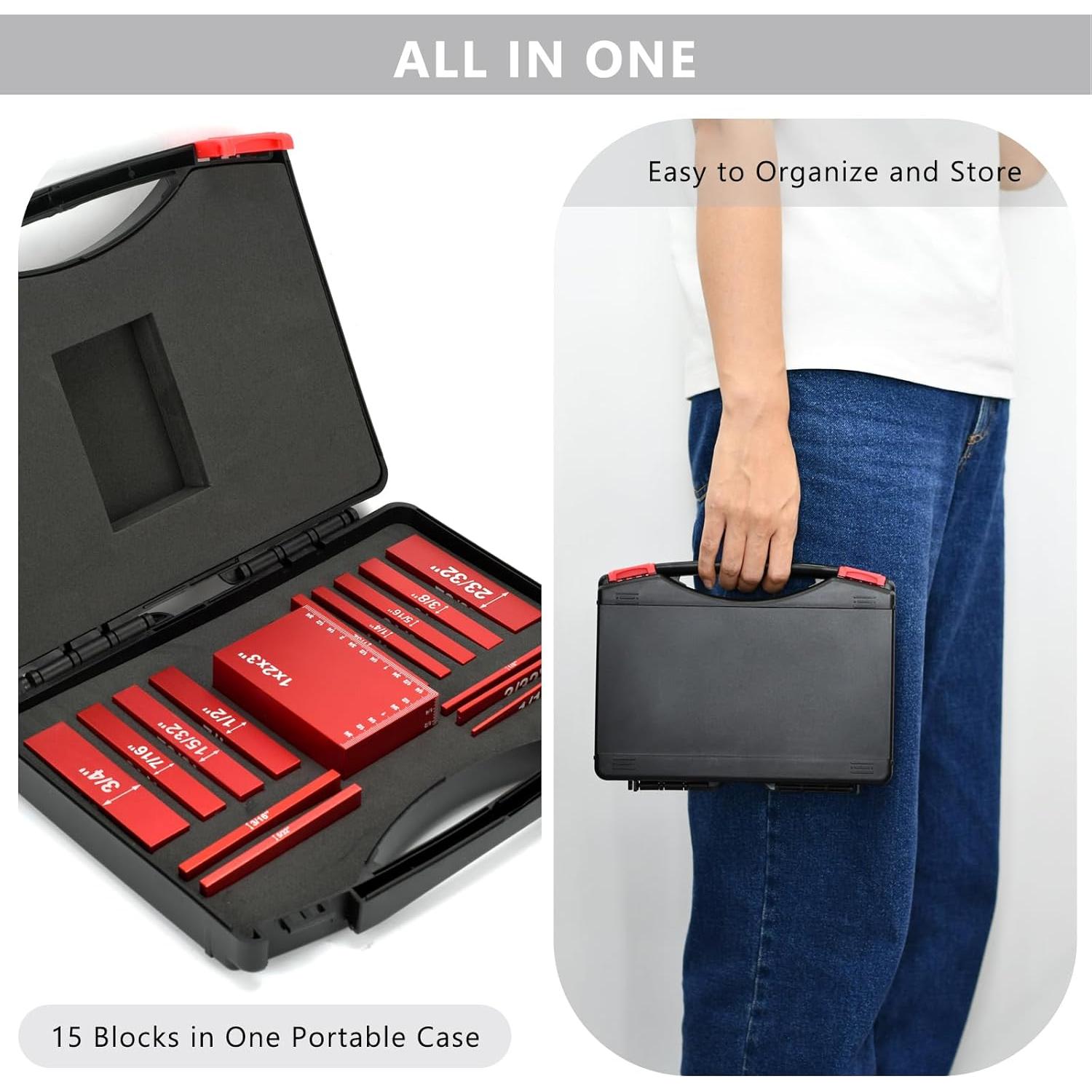 Juego de Bloques de Configuración de Carpintería Ismosm 15 Pcs