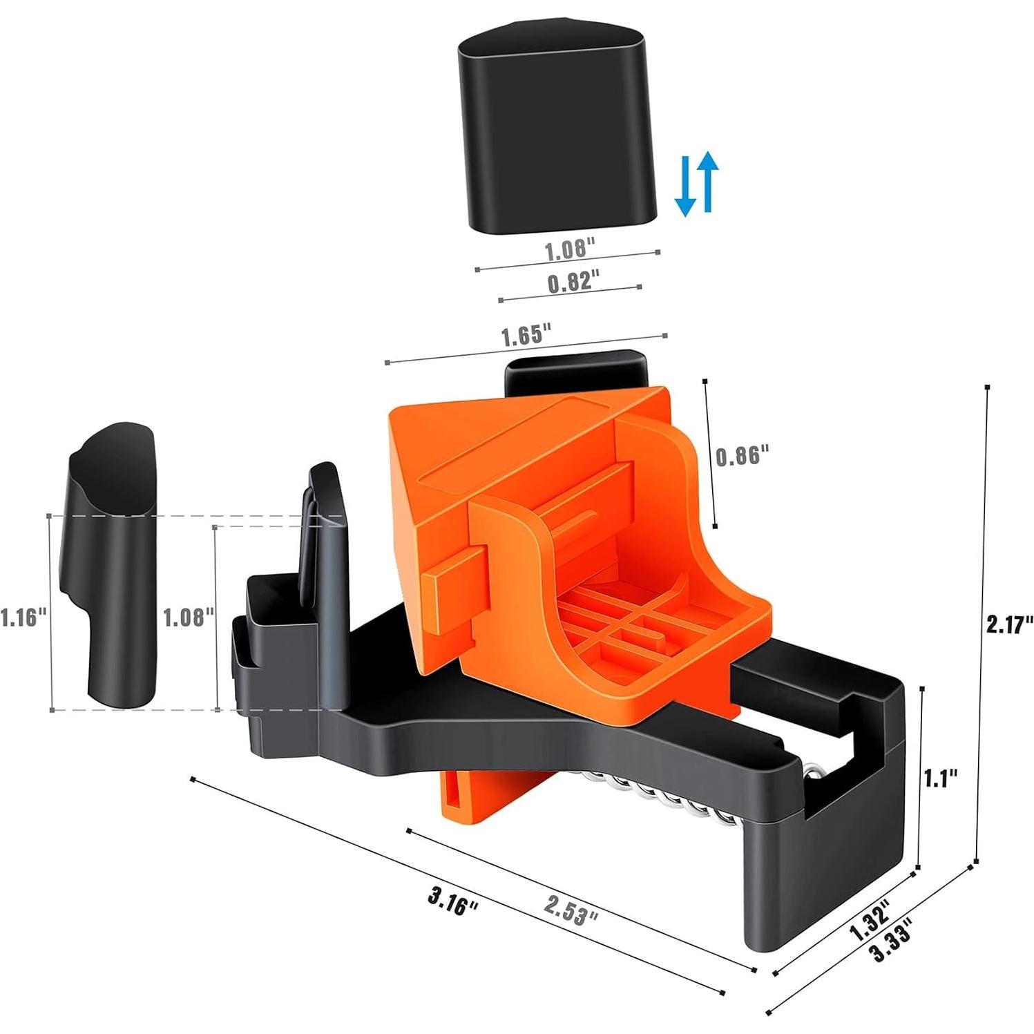 Juego de 4 Abrazaderas de Esquina 90° YANZI Naranja