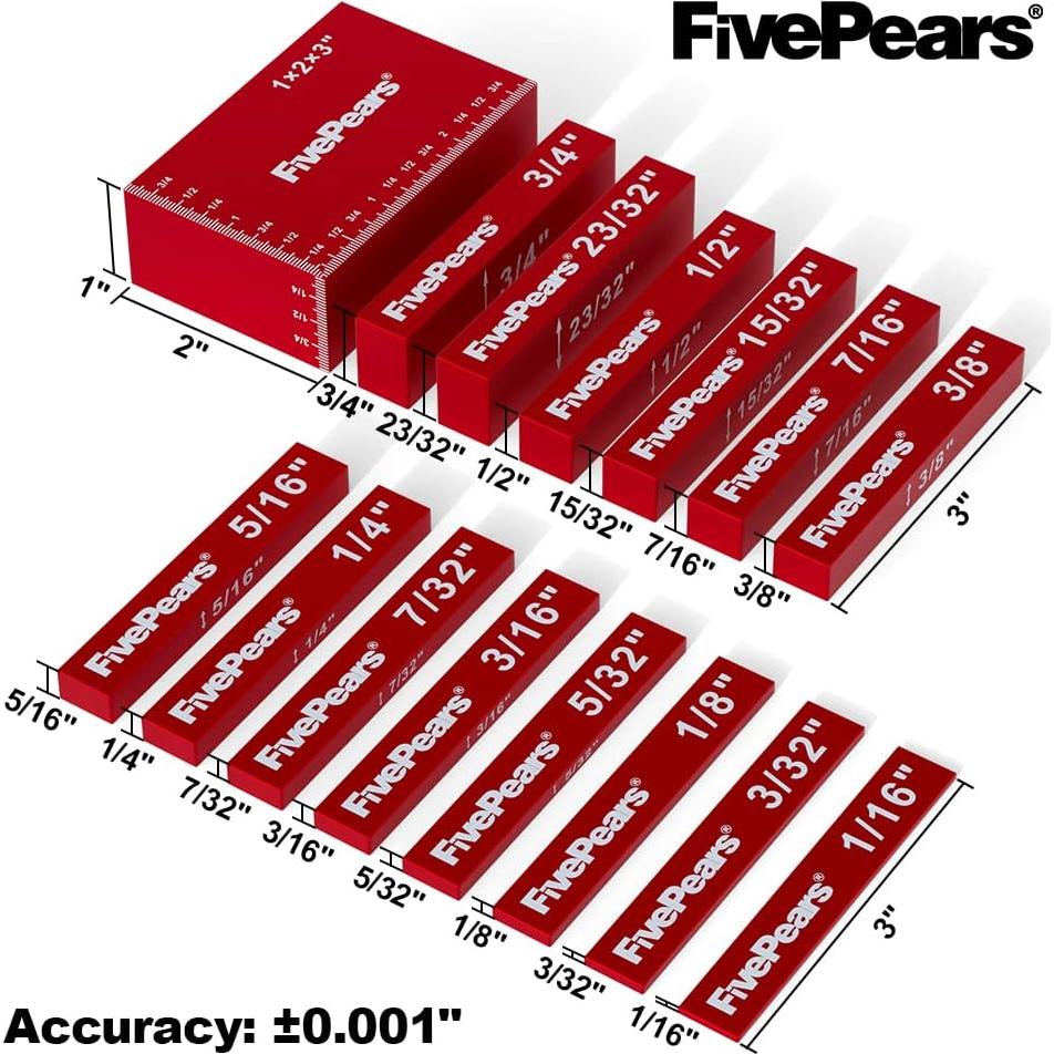 Bloques de Configuración de Aluminio 15 PCS FivePears