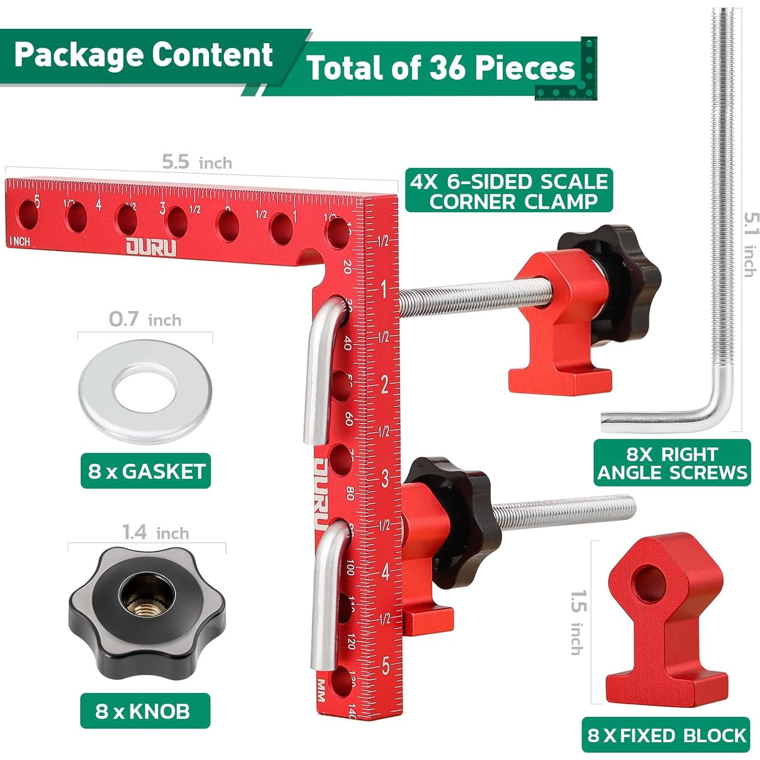 Sujeciones de Esquina 90° OURU - Aluminio 14x14 cm - Set 4 Pzas