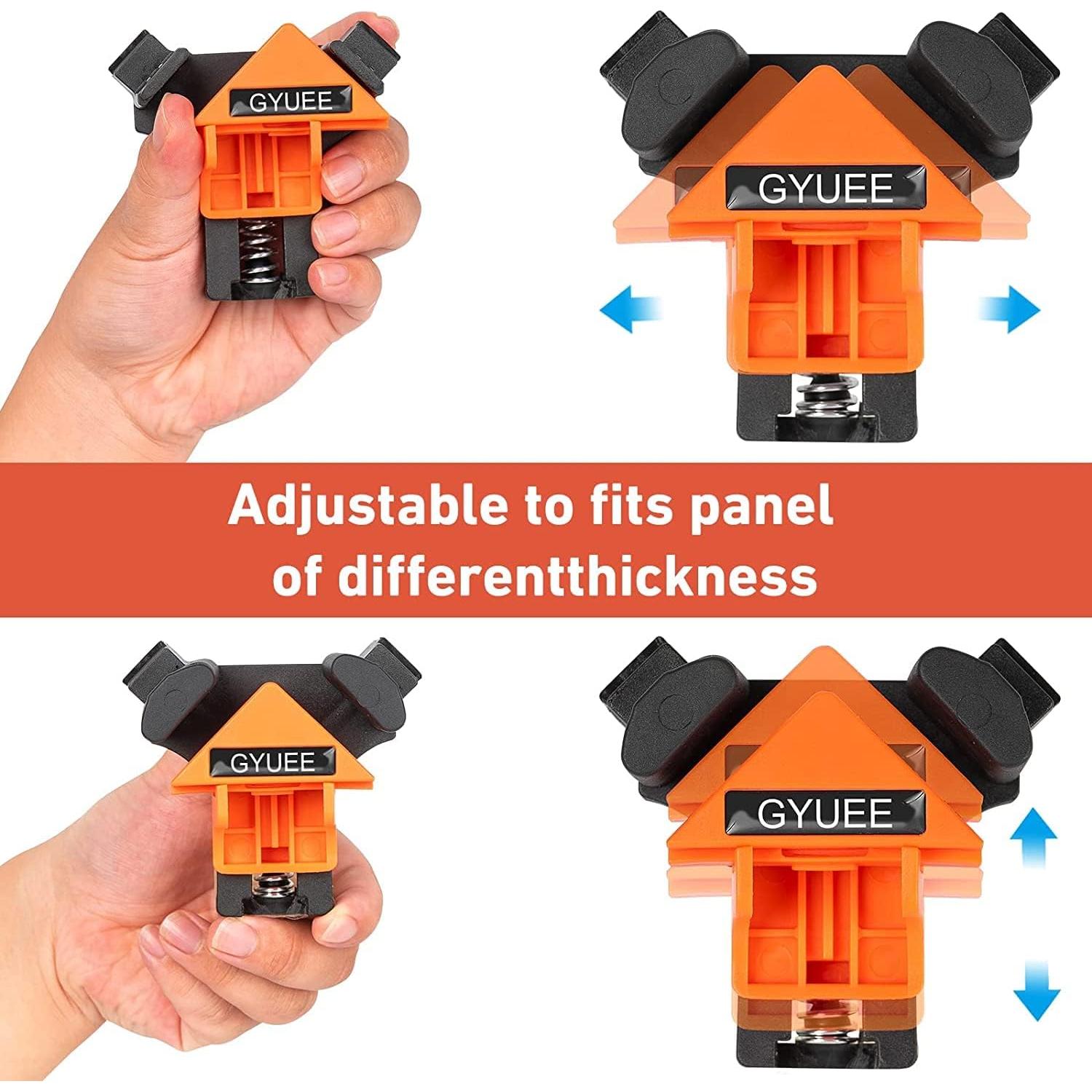 Abrazaderas de Ángulo Recto GYUEE, Juego de 4 Clips Ajustables