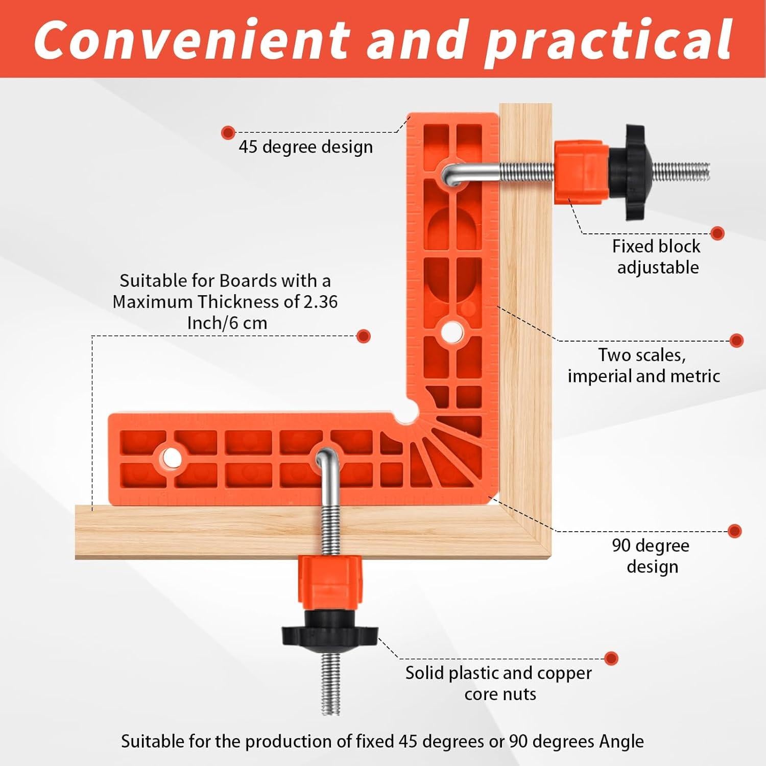Abrazaderas de Esquina 90° Batidora - 12 Piezas Ajustables