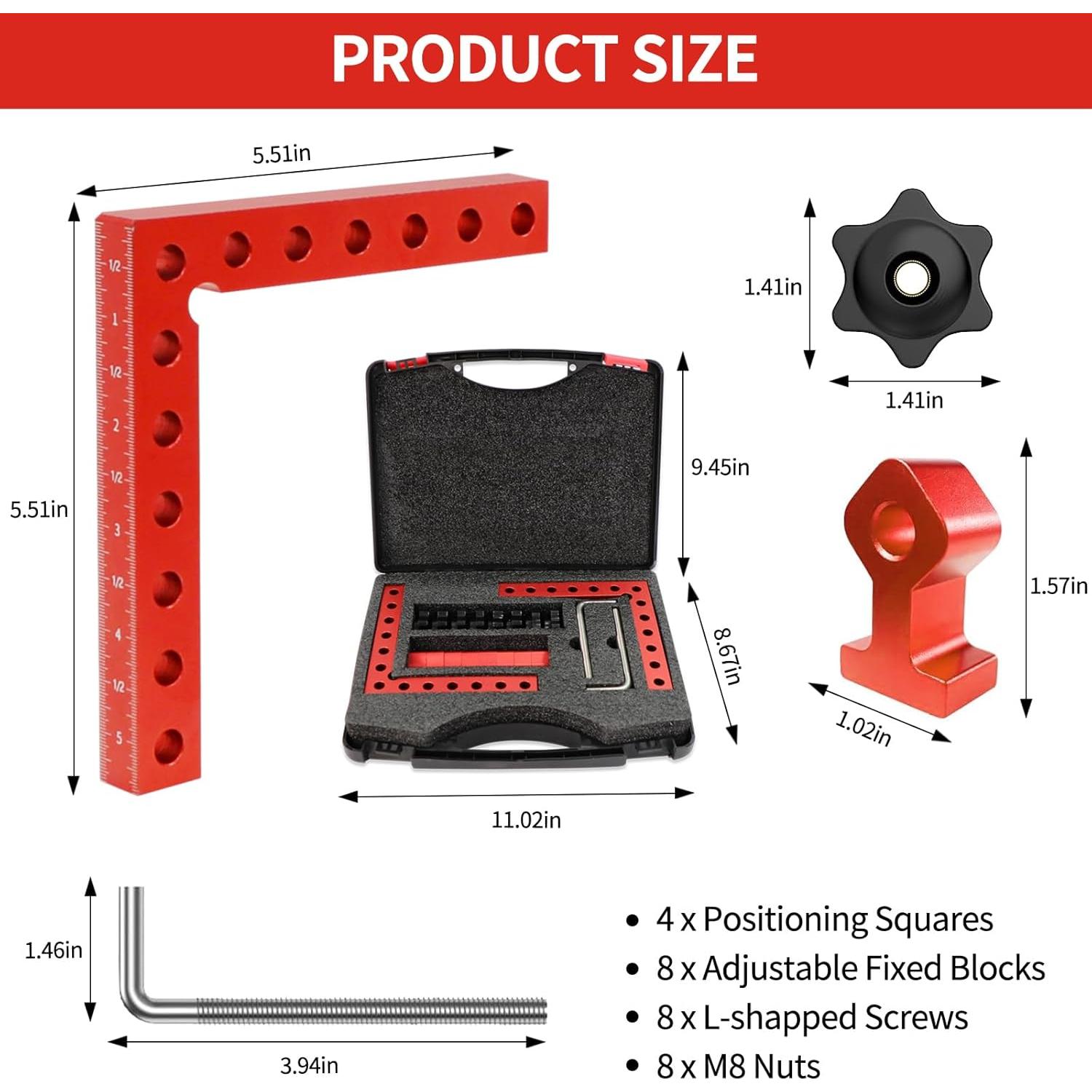 Abrazaderas de Esquina WolfPawn, Paquete de 4, Aluminio 90°