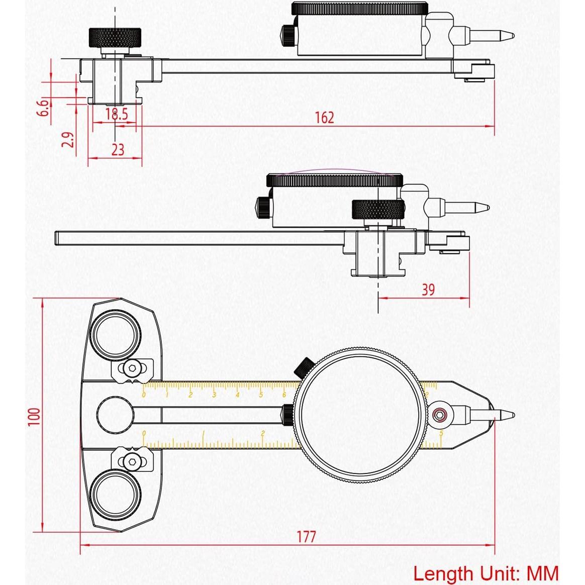 Calibrador de Alineación de Sierra de Banco TOOLCOOL 0-10mm