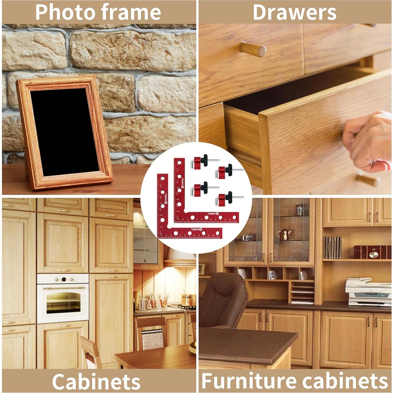 HARDELL Cuadrados de Posicionamiento 90° 14x14cm 4 Pack