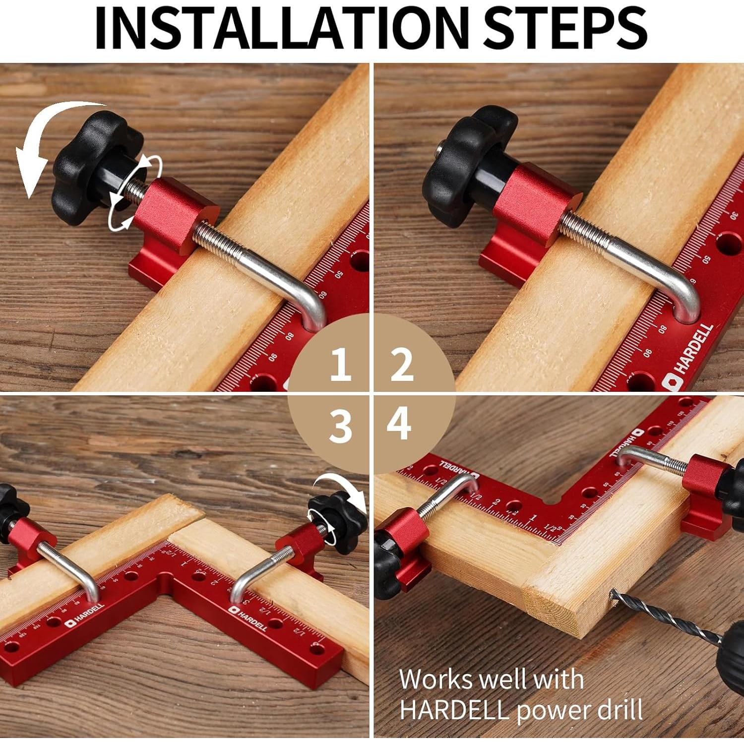 HARDELL Cuadrados de Posicionamiento 90° 14x14cm 4 Pack