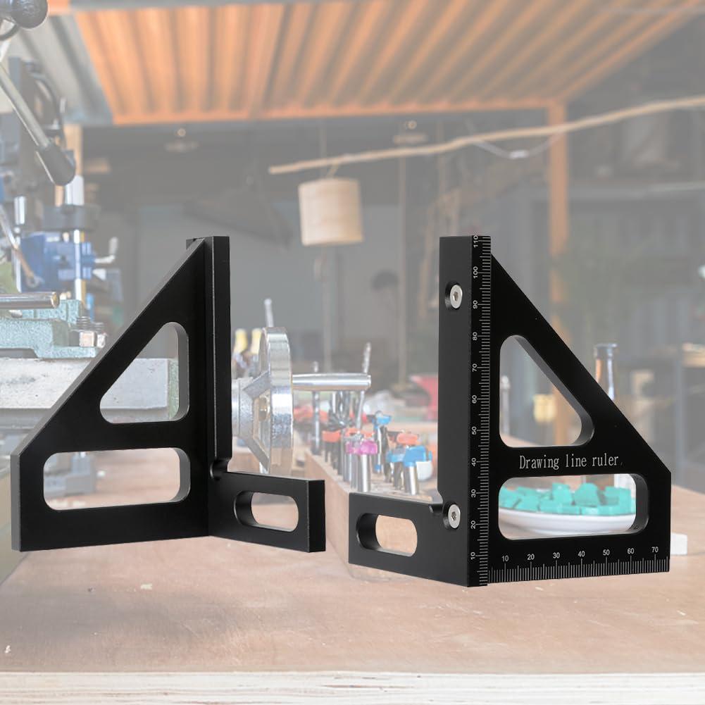 Regla de Medición Multi-Angulo KETIPED 112mm Aluminio Negro