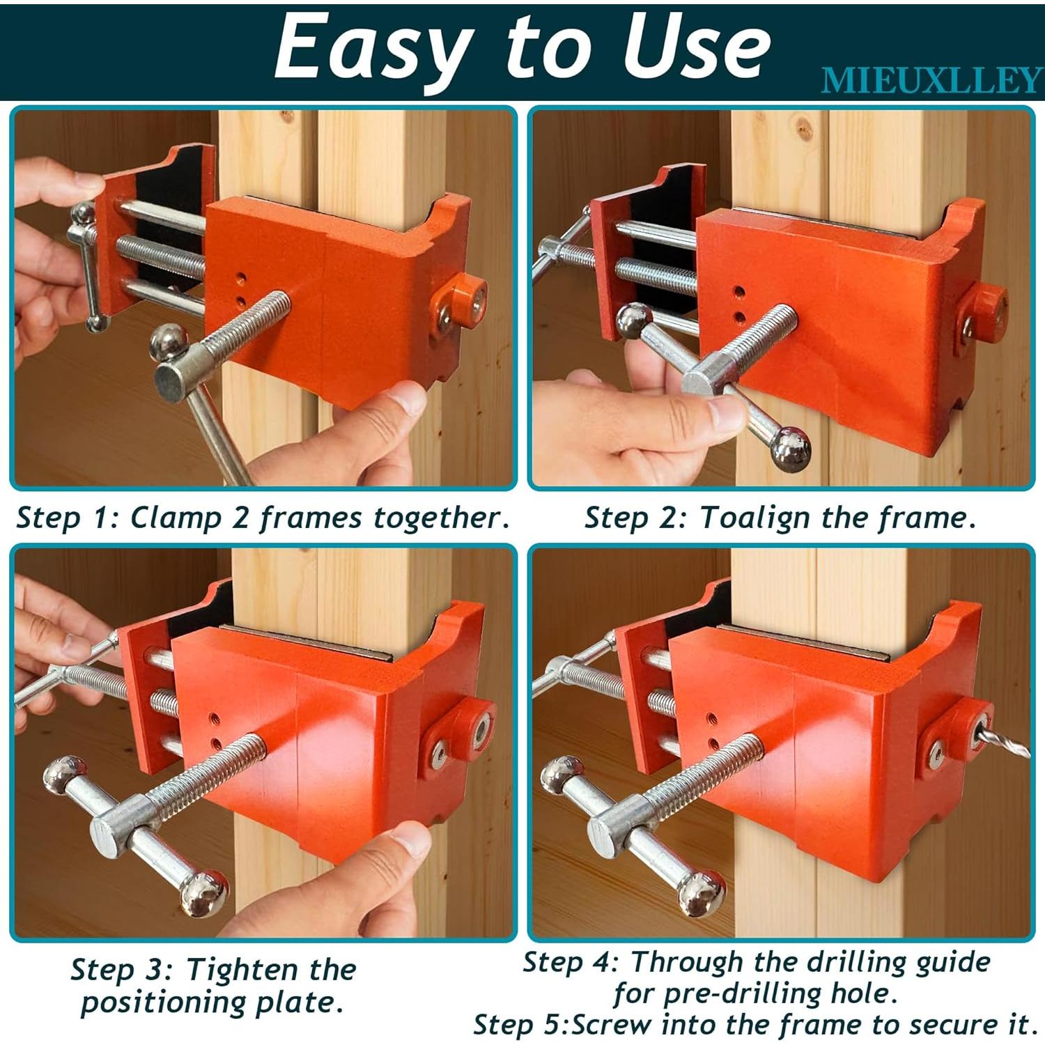 Abrazaderas de Gabinete MIEUXLLEY, 2 Piezas, Naranja, 15.24x7.62cm