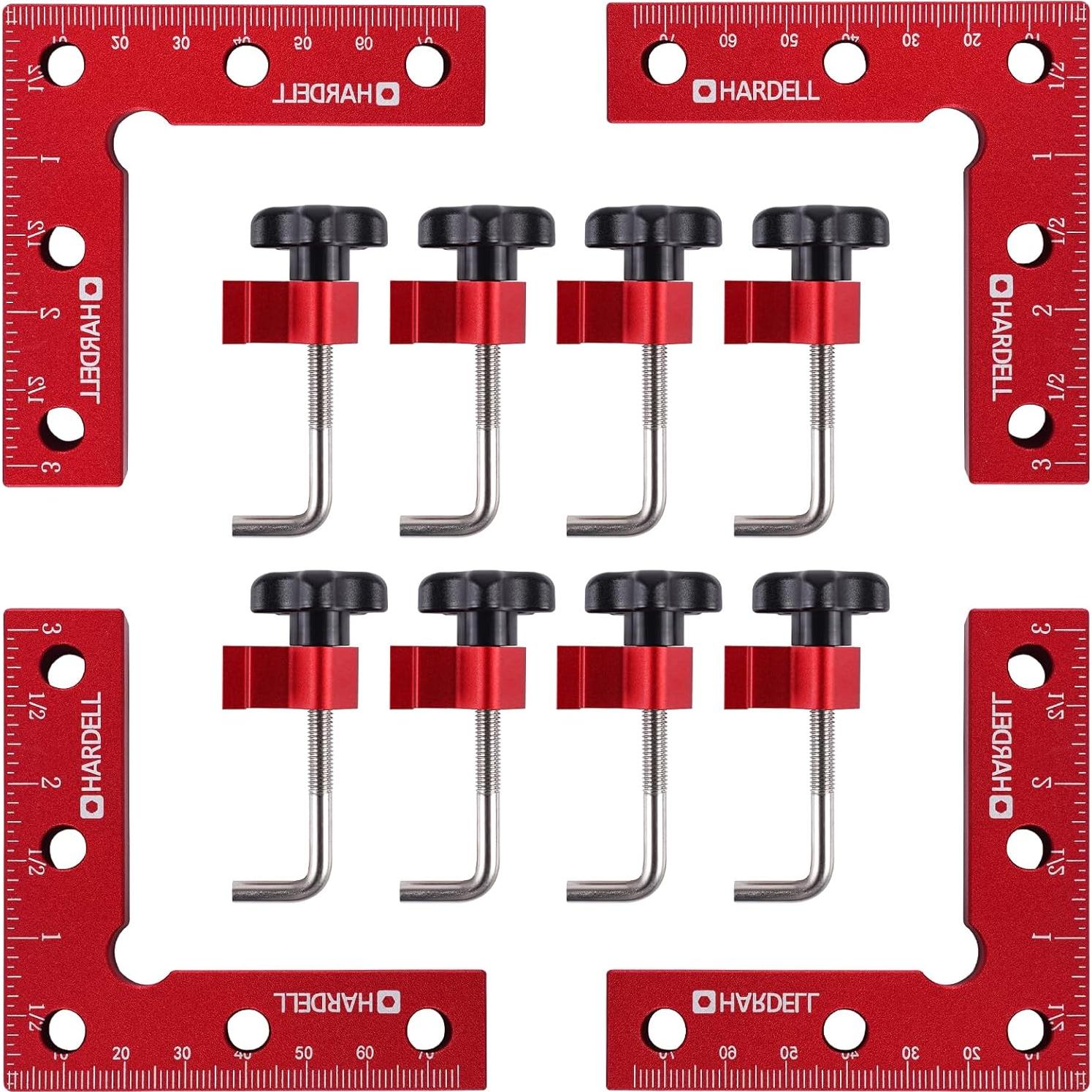 Cuadrados de Posicionamiento 90° HARDELL 80mm Aluminio 4 Pack