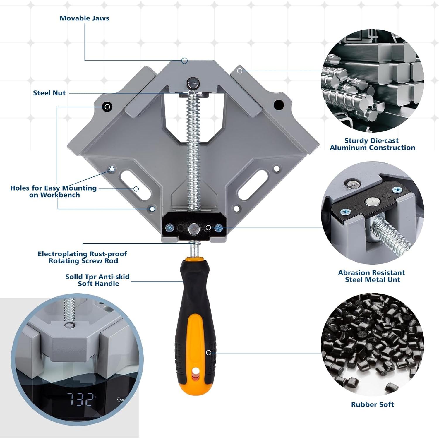 4 Abrazaderas de Carpintería en Ángulo Recto MaxxGeek 3.23kg