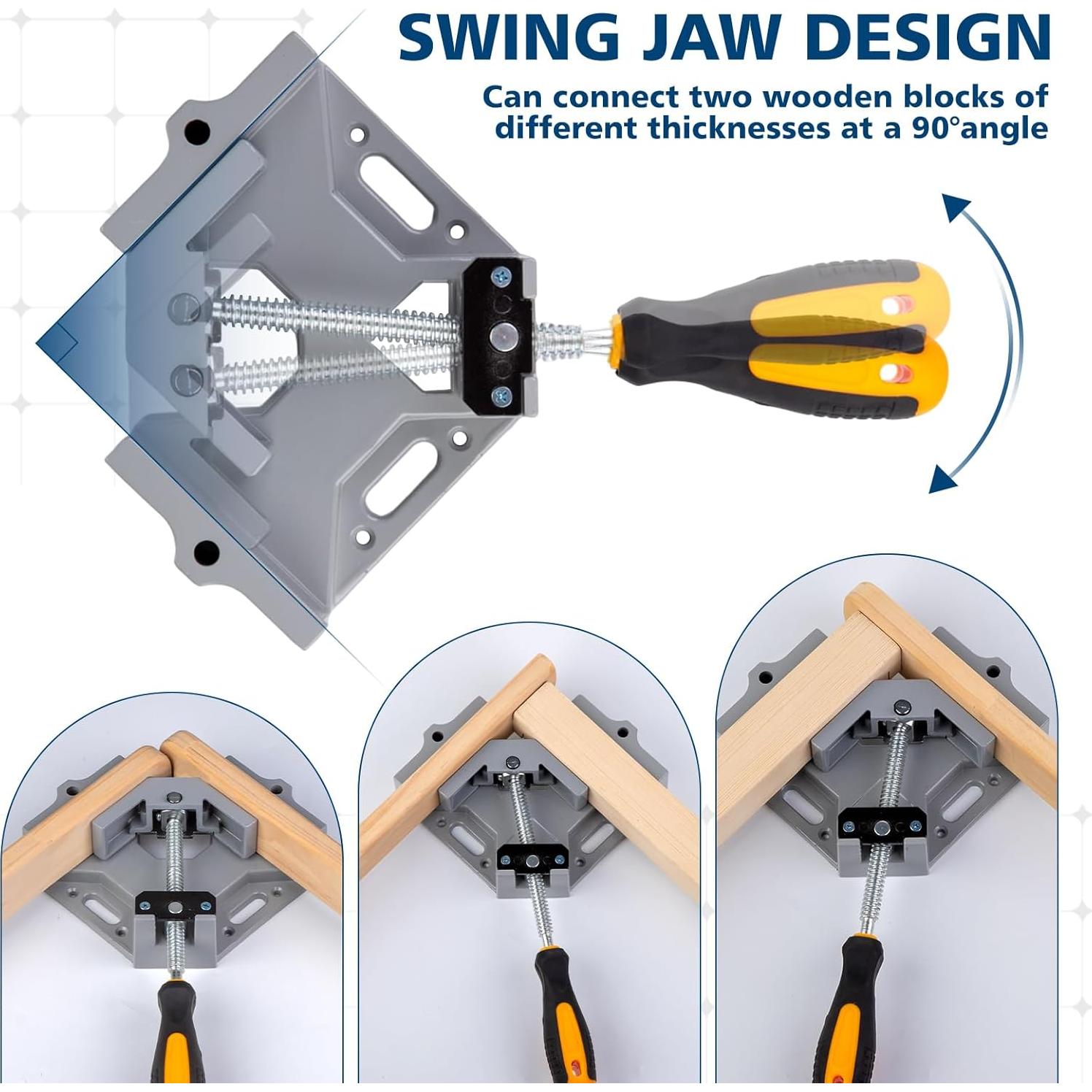 4 Abrazaderas de Carpintería en Ángulo Recto MaxxGeek 3.23kg