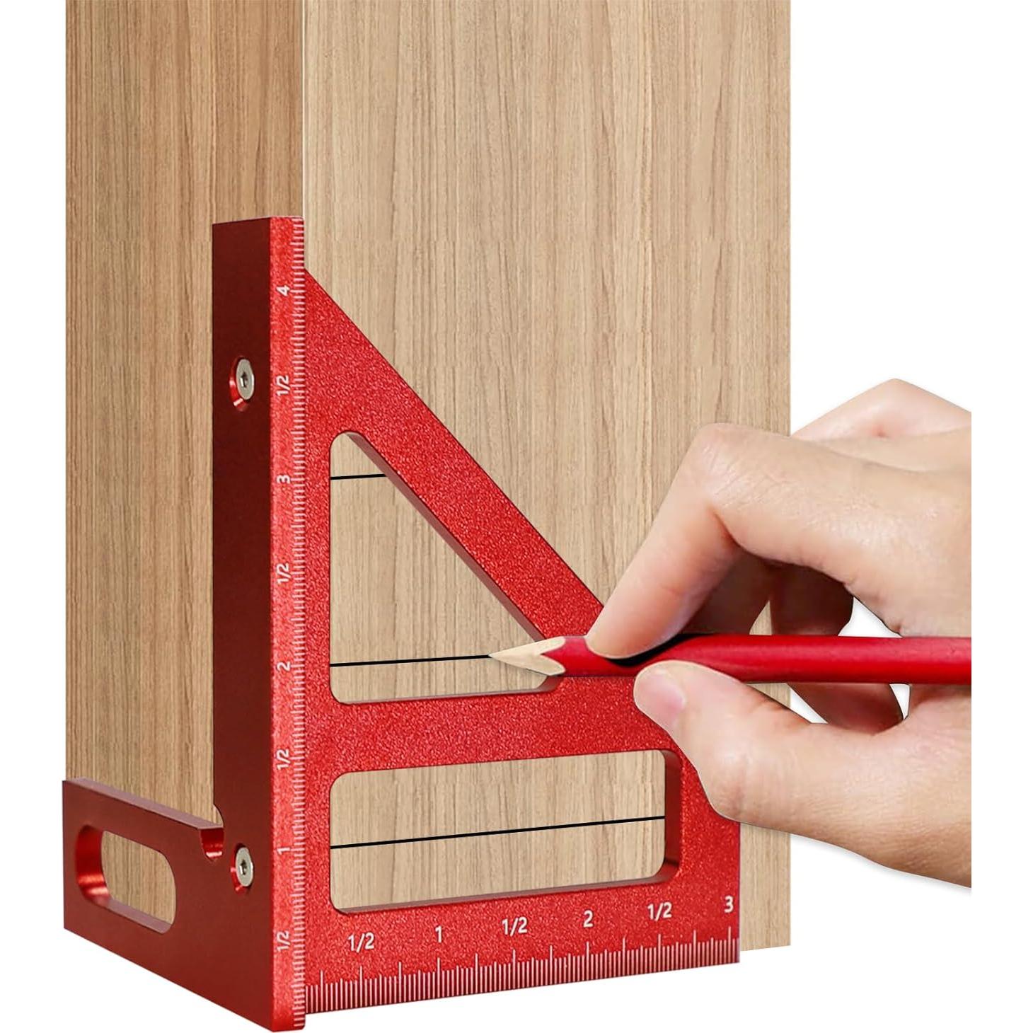 Regla de Medición Multi-Angulo 3D WolfPawn - Aluminio 45/90°