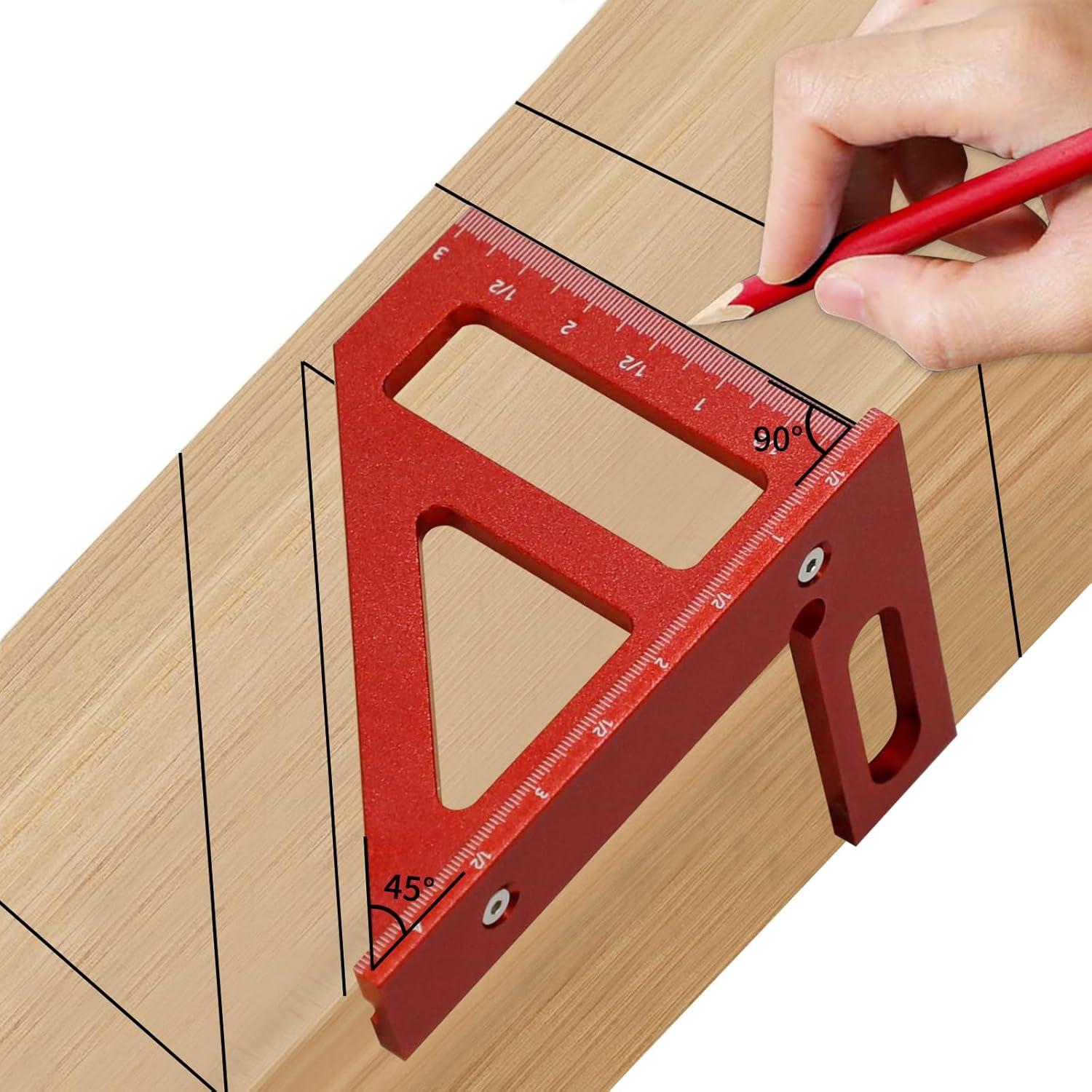 Regla de Medición Multi-Angulo 3D WolfPawn - Aluminio 45/90°