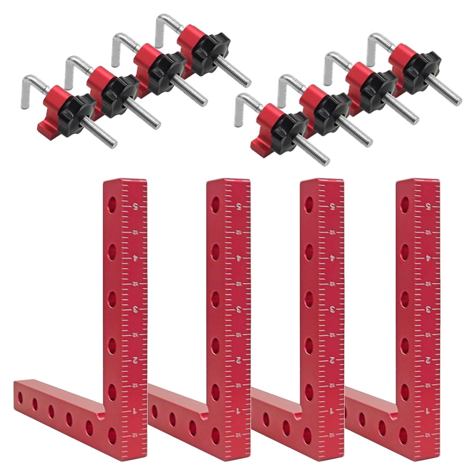 Abrazaderas de Esquina 90° YIZDONE - Aluminio 14 cm - Paquete de 4