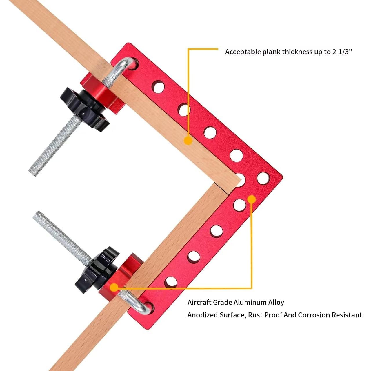 Abrazaderas de Esquina 90° YIZDONE - Aluminio 14 cm - Paquete de 4