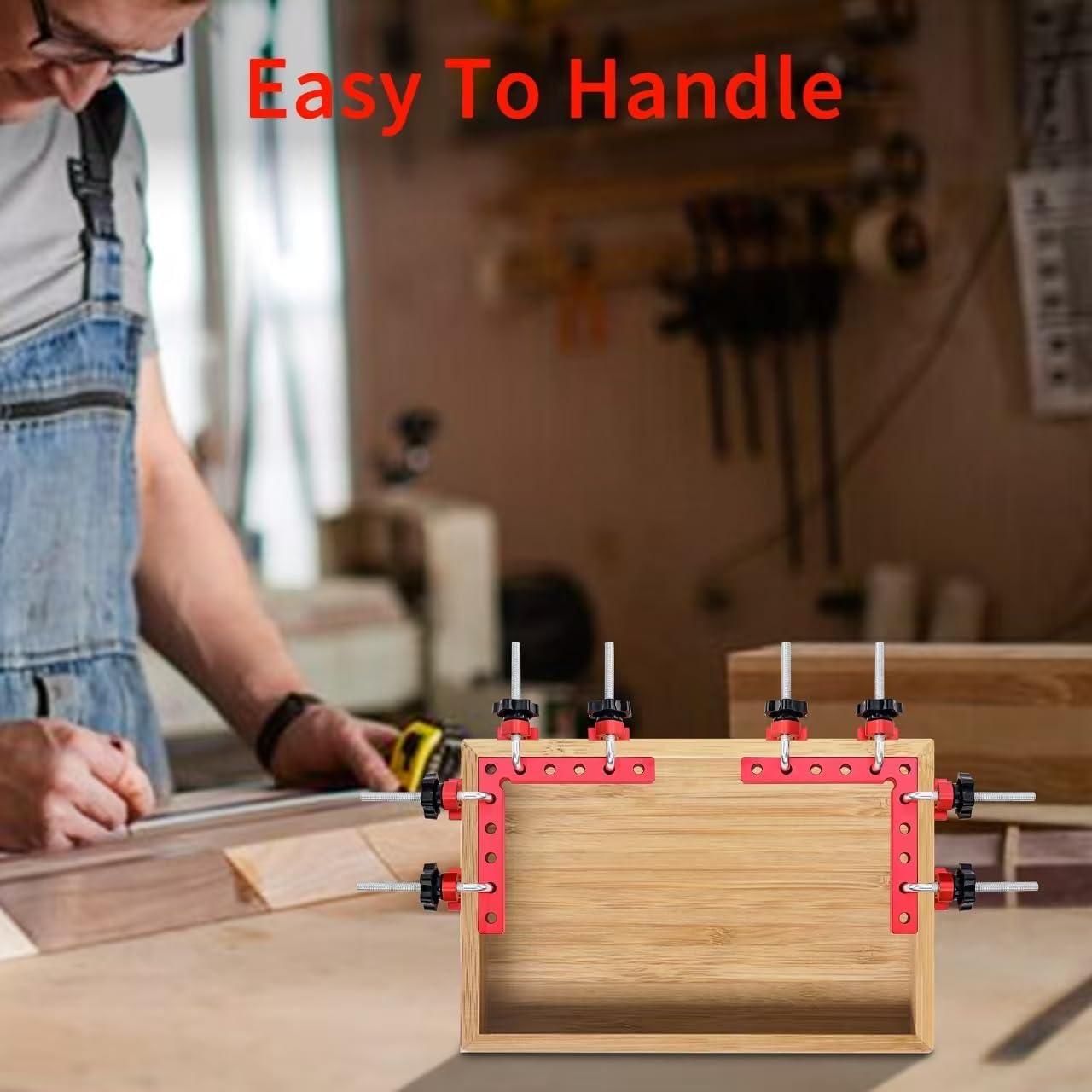 Abrazaderas de Esquina 90° YIZDONE - Aluminio 14 cm - Paquete de 4