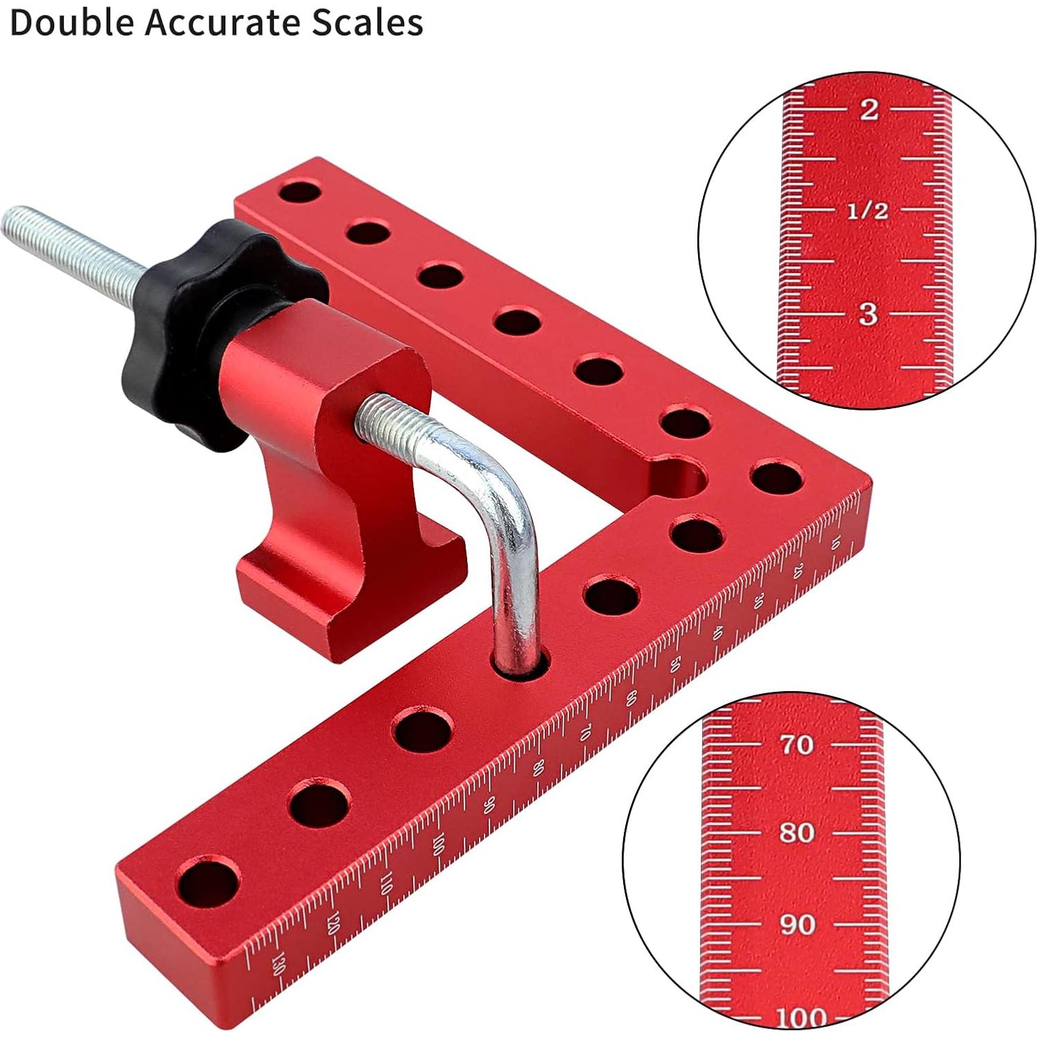 ATOLS Cuadrados de Posicionamiento 90° 14x14cm Aluminio 4 Pzas