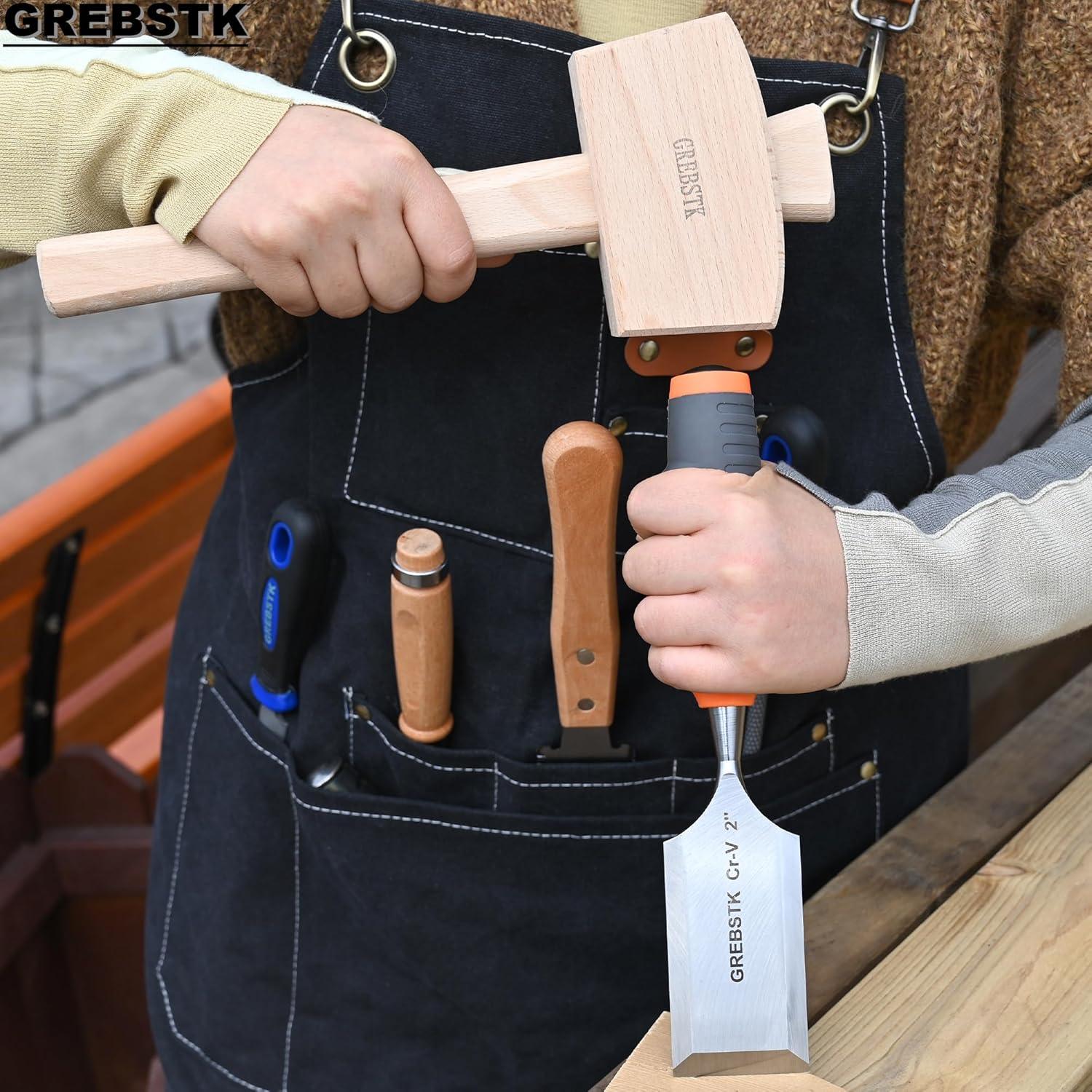 Juego de Lima de Madera GREBSTK 20 cm con Mazo de Haya