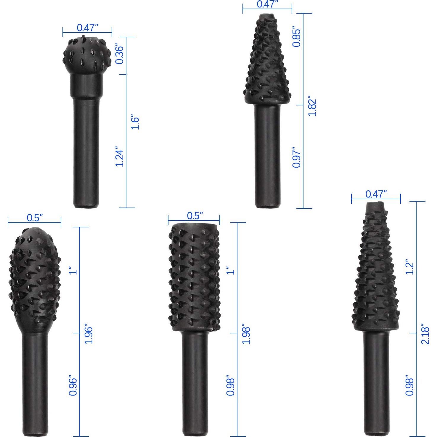 Juego de 5 Brocas de Tornillo OIIKI para Carpintería 1/4"