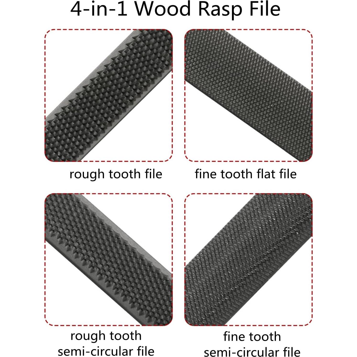 Lima de Madera 4-en-1 dophee, Acero al Carbono 20cm