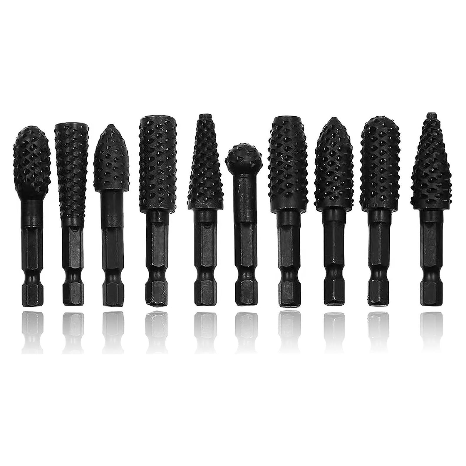 Set de 10 Fresas Rotativas para Carpintería Atskonnen 6.35mm