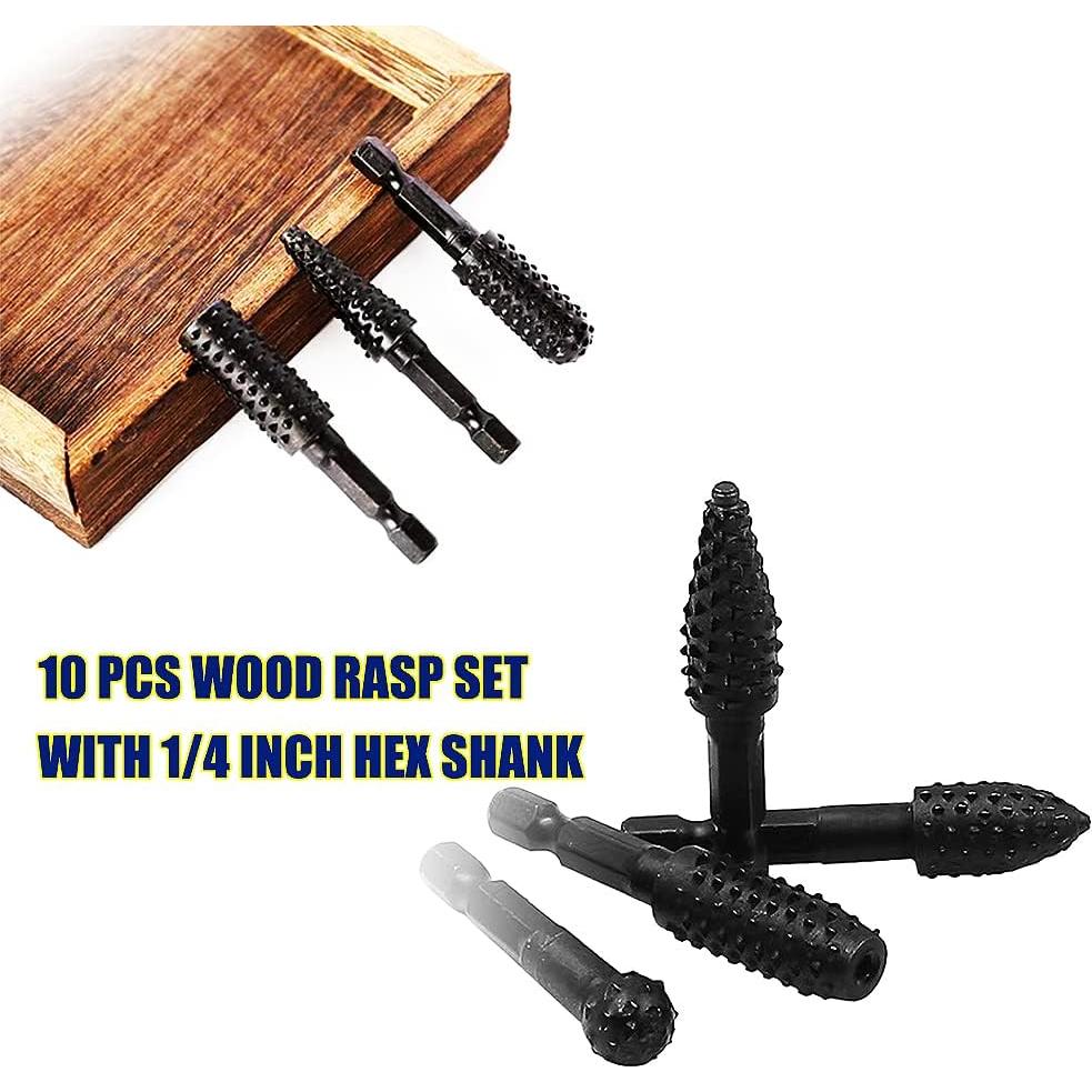 Set de 10 Fresas Rotativas para Carpintería Atskonnen 6.35mm