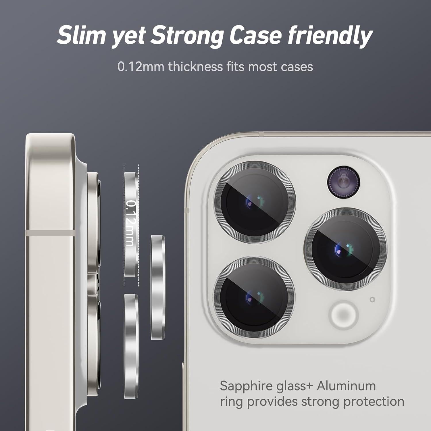 Protector de Lente de Cámara Jeluse para iPhone 17/16/15 Pro Max