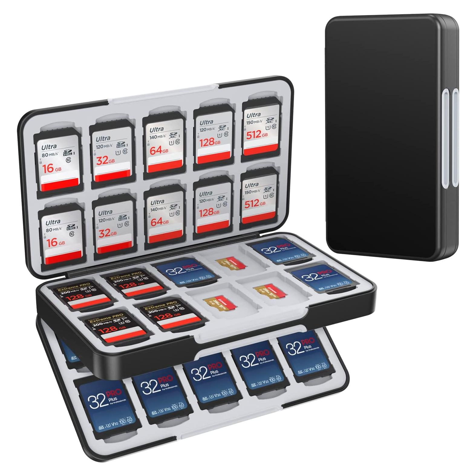 Funda Portátil HEIYING para 40 Tarjetas SD y Micro SD - Negra