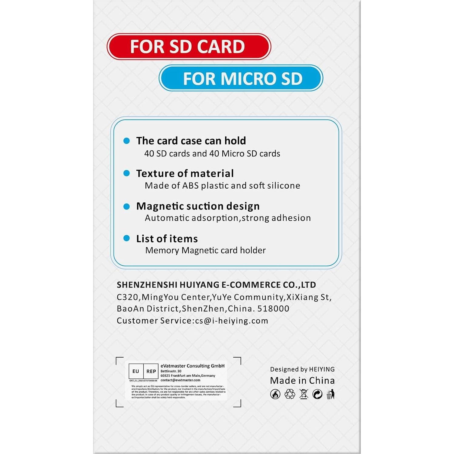 Funda Portátil HEIYING para 40 Tarjetas SD y Micro SD - Negra