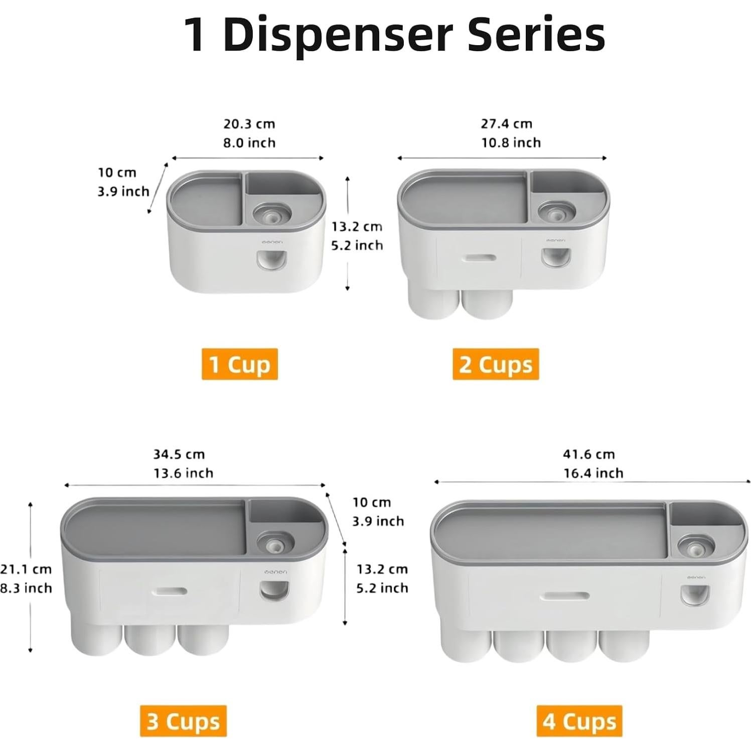 Soporte de Cepillo de Dientes Celsitudo con Dispensador y Taza