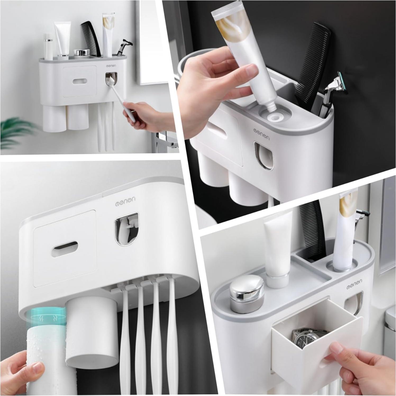 Soporte de Cepillo de Dientes Celsitudo con Dispensador y Taza