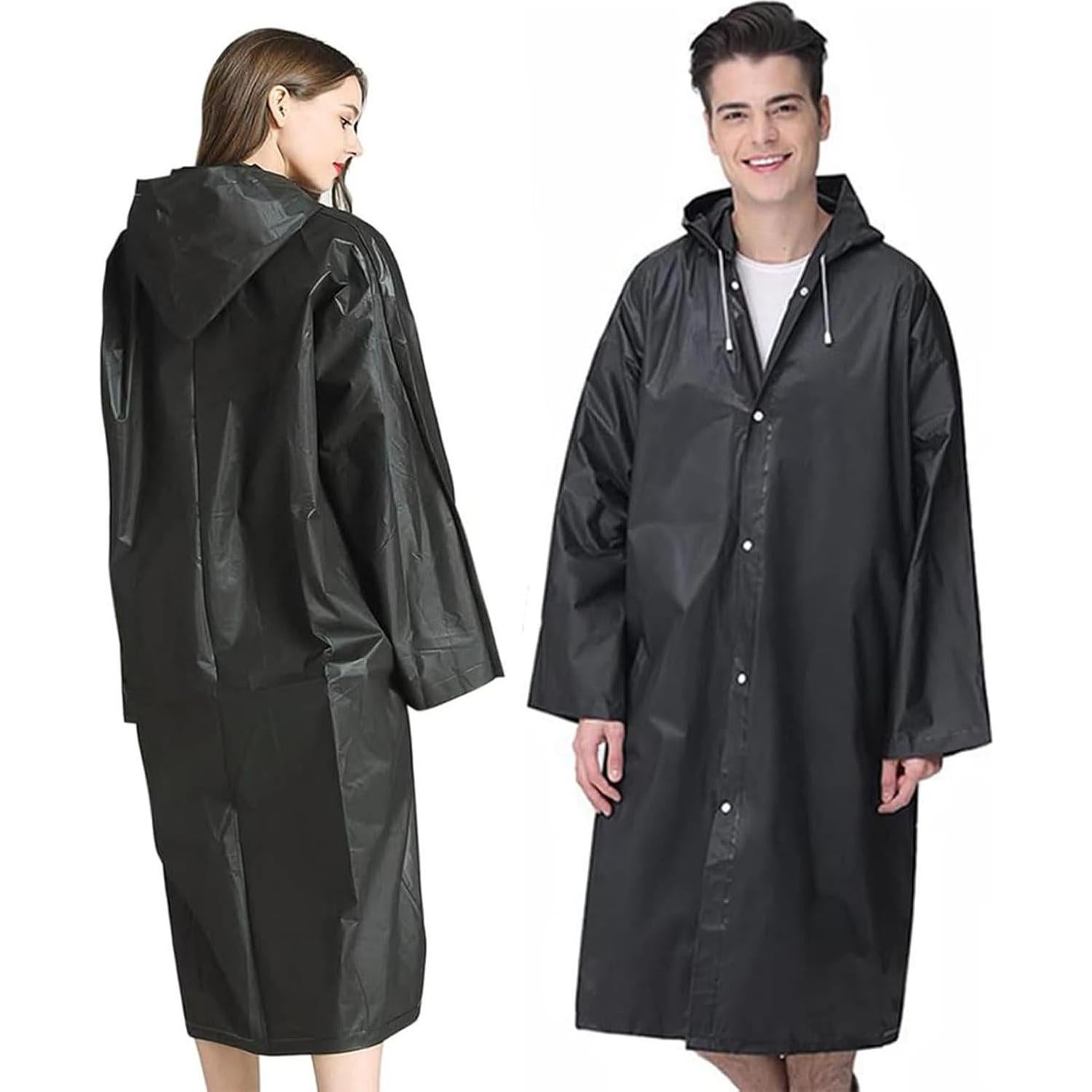 Poncho Impermeable Reutilizable GUKOY Unisex Negro 150 cm