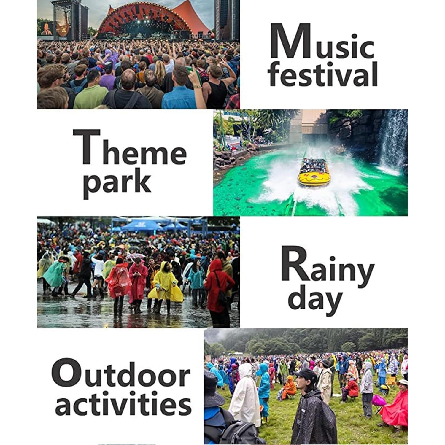 Poncho Impermeable Reutilizable GUKOY Unisex Negro 150 cm