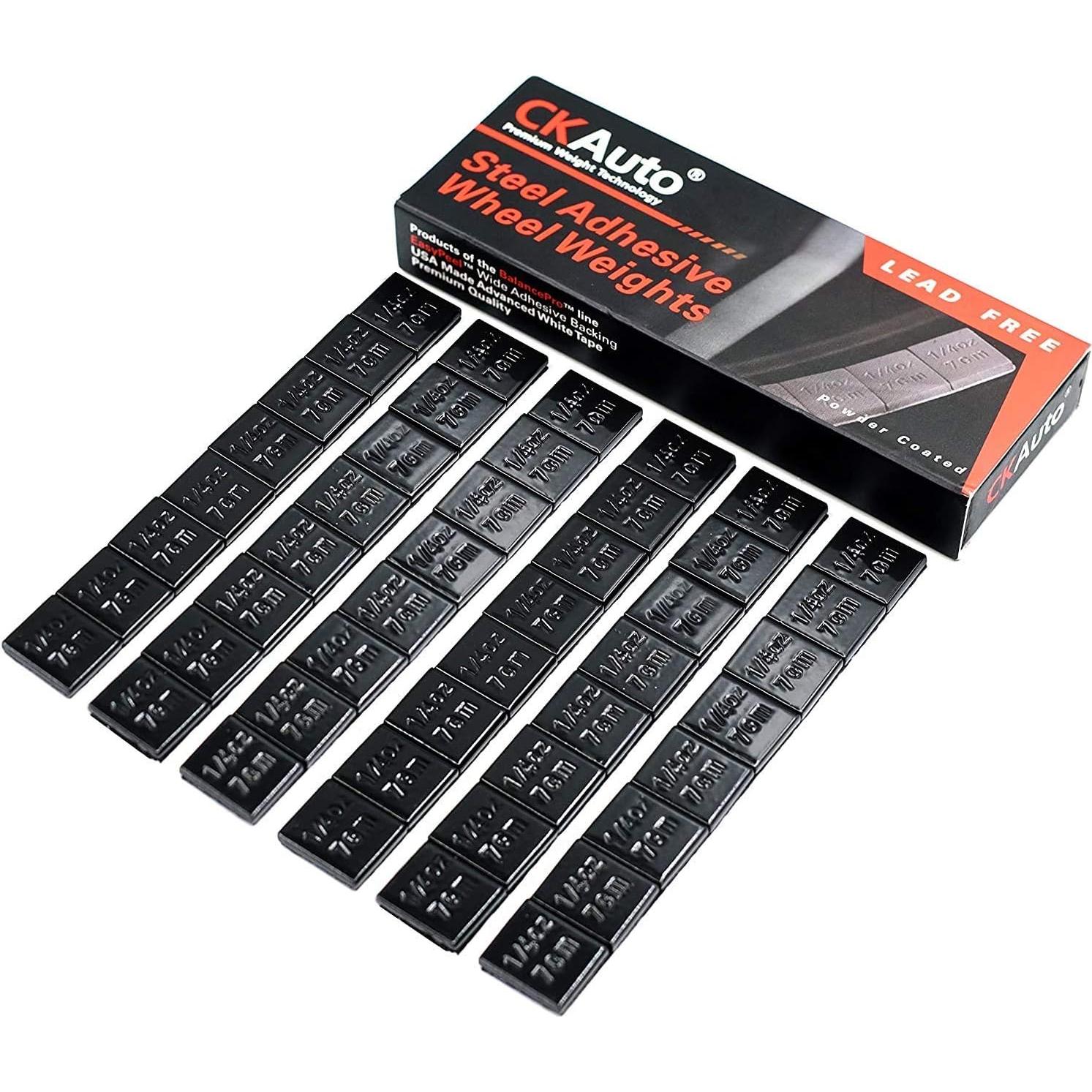 Pesas de Rueda Adhesivas CKAuto 48pcs 12oz Negro