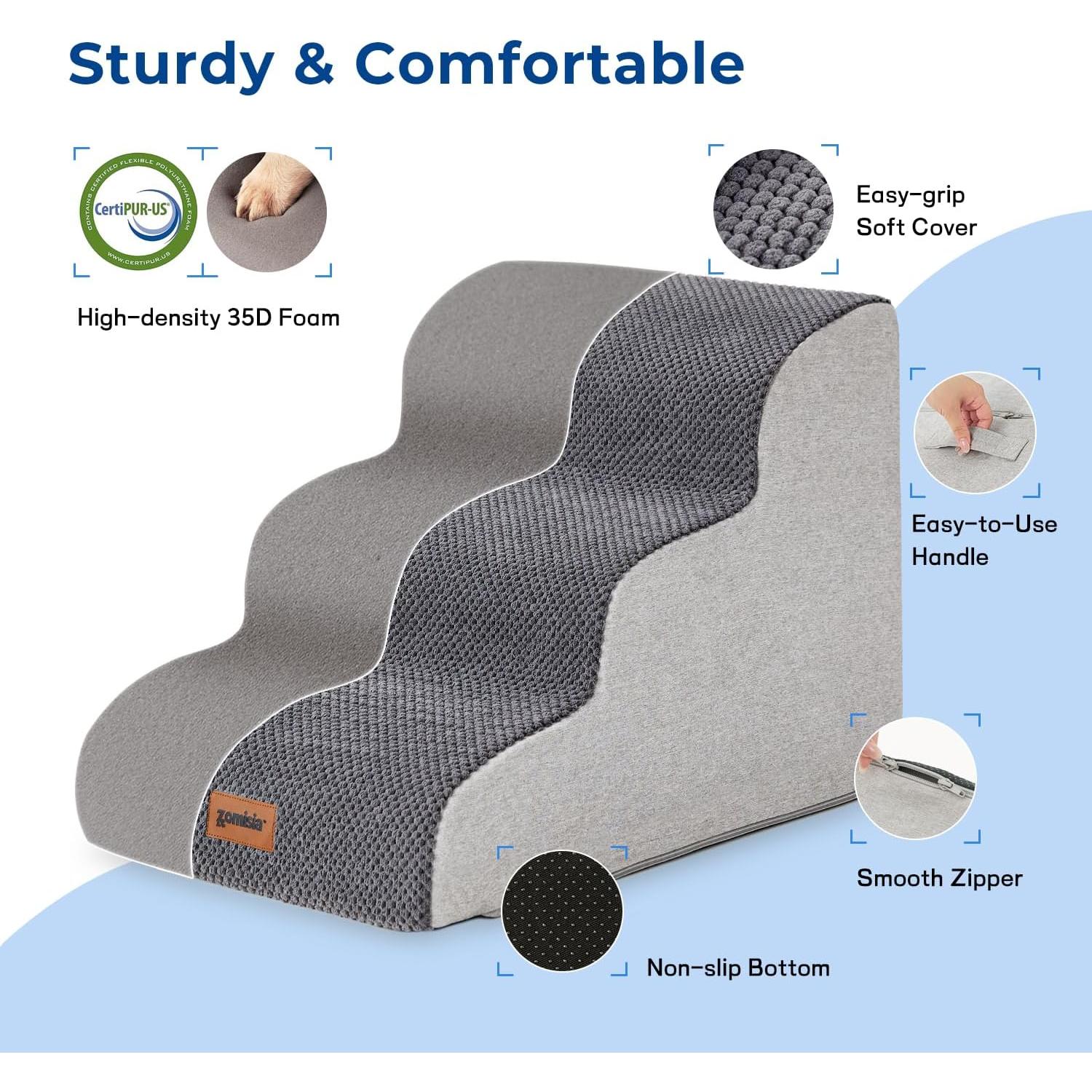 Escalera para Perros ZOMISIA 3 Escalones Espuma Antideslizante