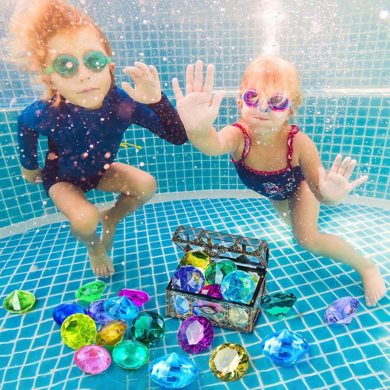 Juguete de Buceo DISHIO 10 Gemas Coloridas con Cofre