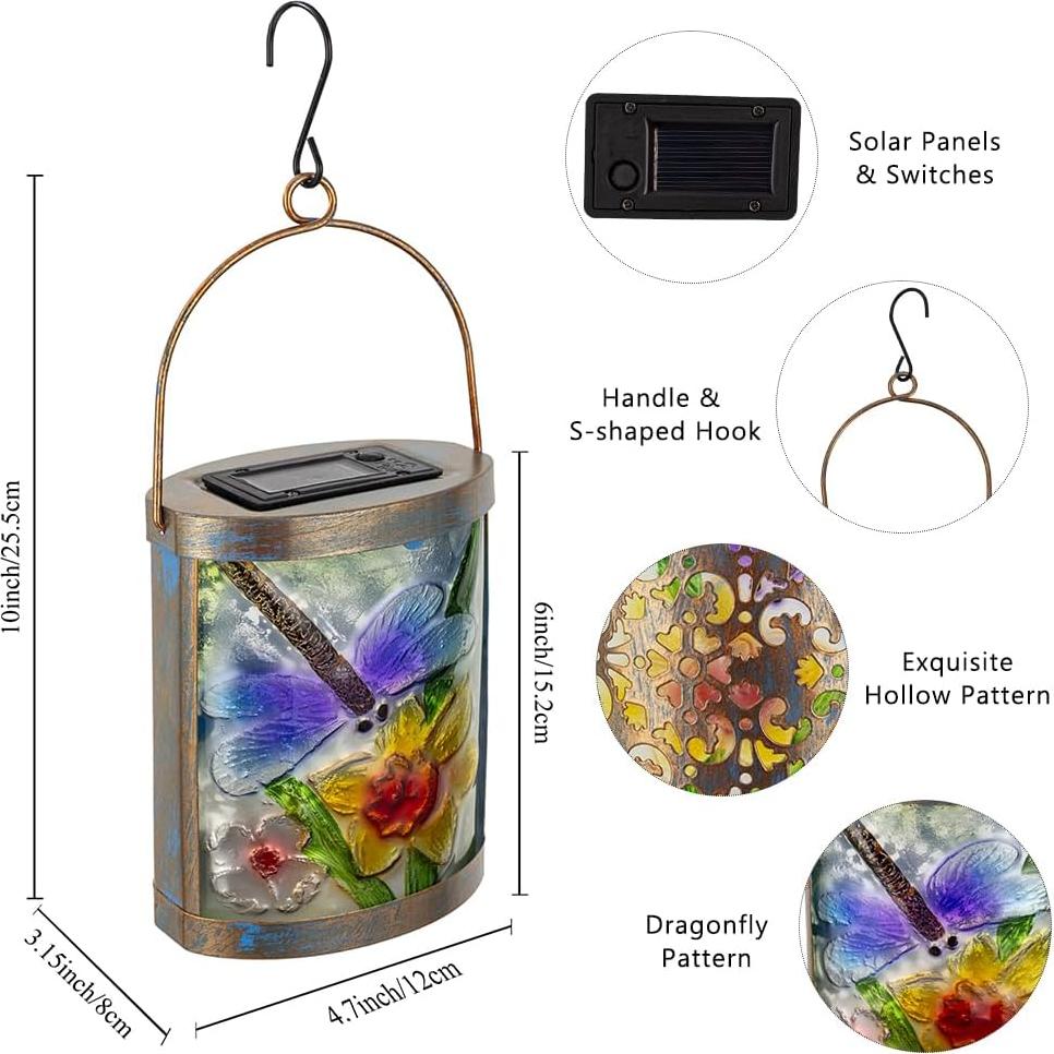 Lámparas Solares Colgantes SUNNYSOLAR Libélula 2 Piezas LED