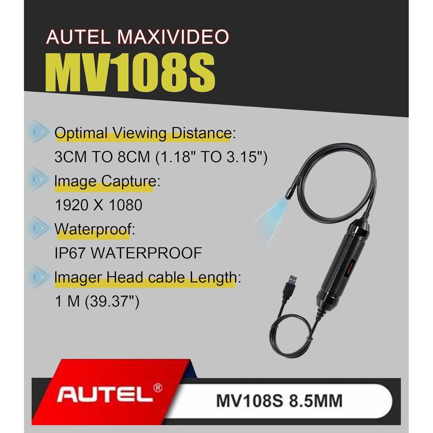 Cámara de Inspección Digital Autel MV108S 2MP 100cm IP67